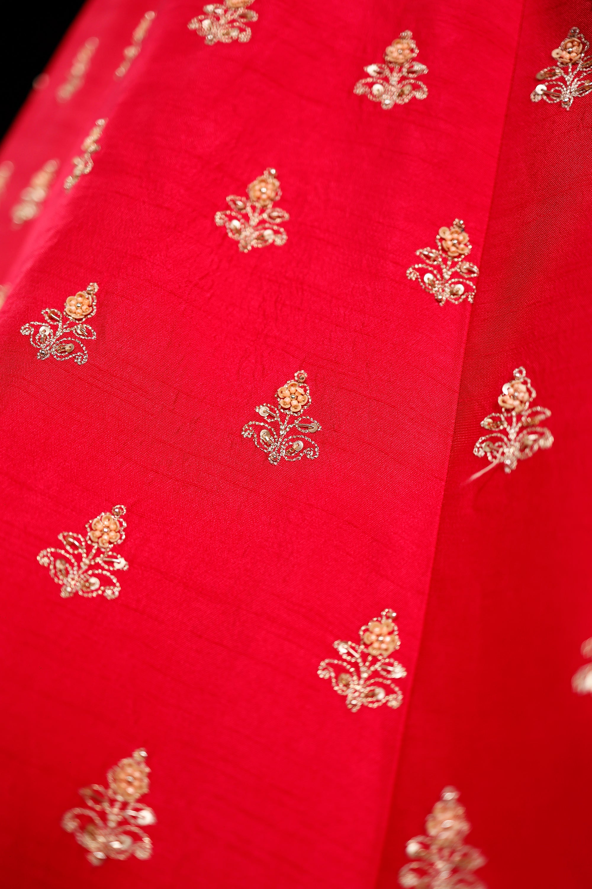 Designer Rani Pink Raw Silk Bridal Lehenga