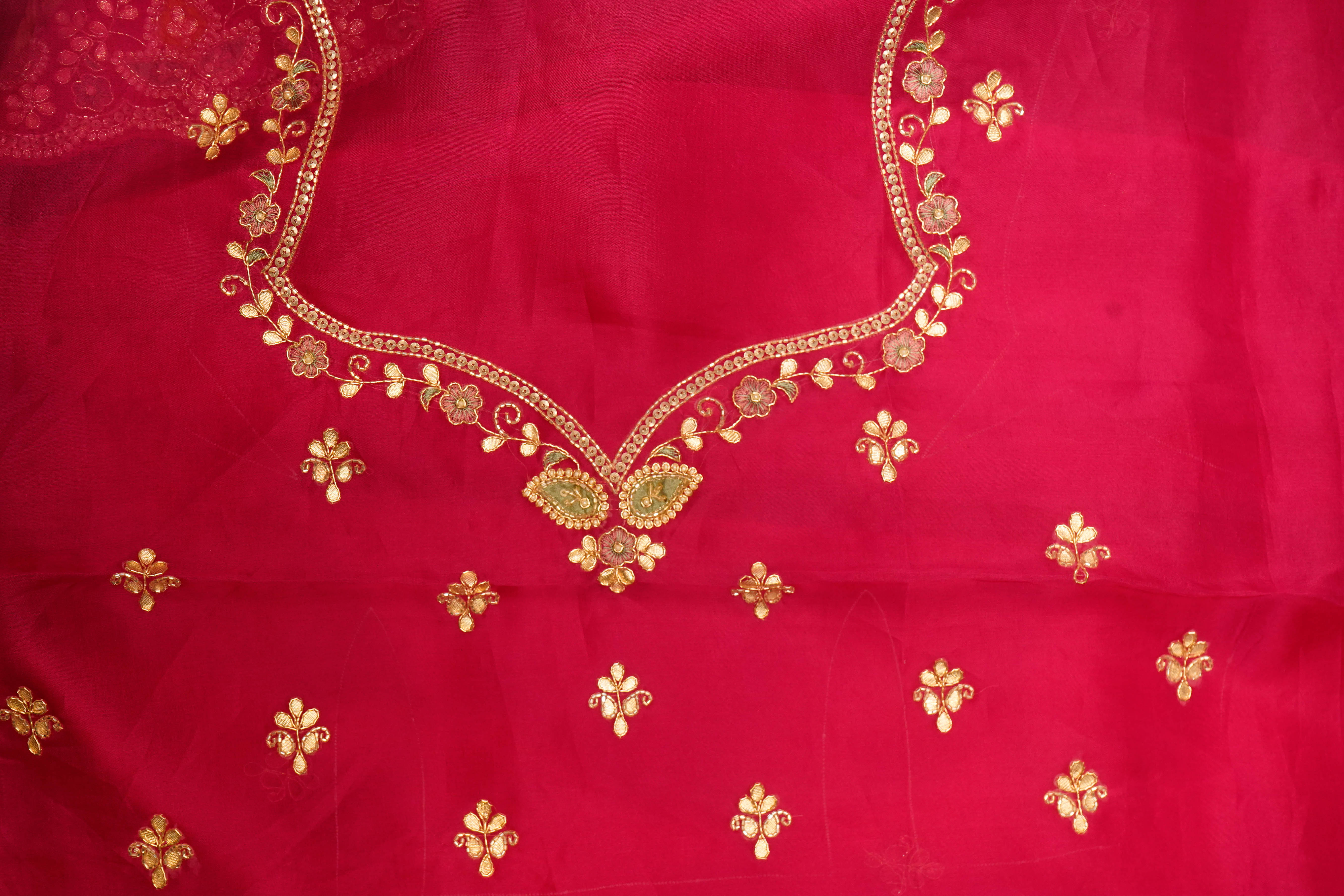 Designer Pink Organza Saree