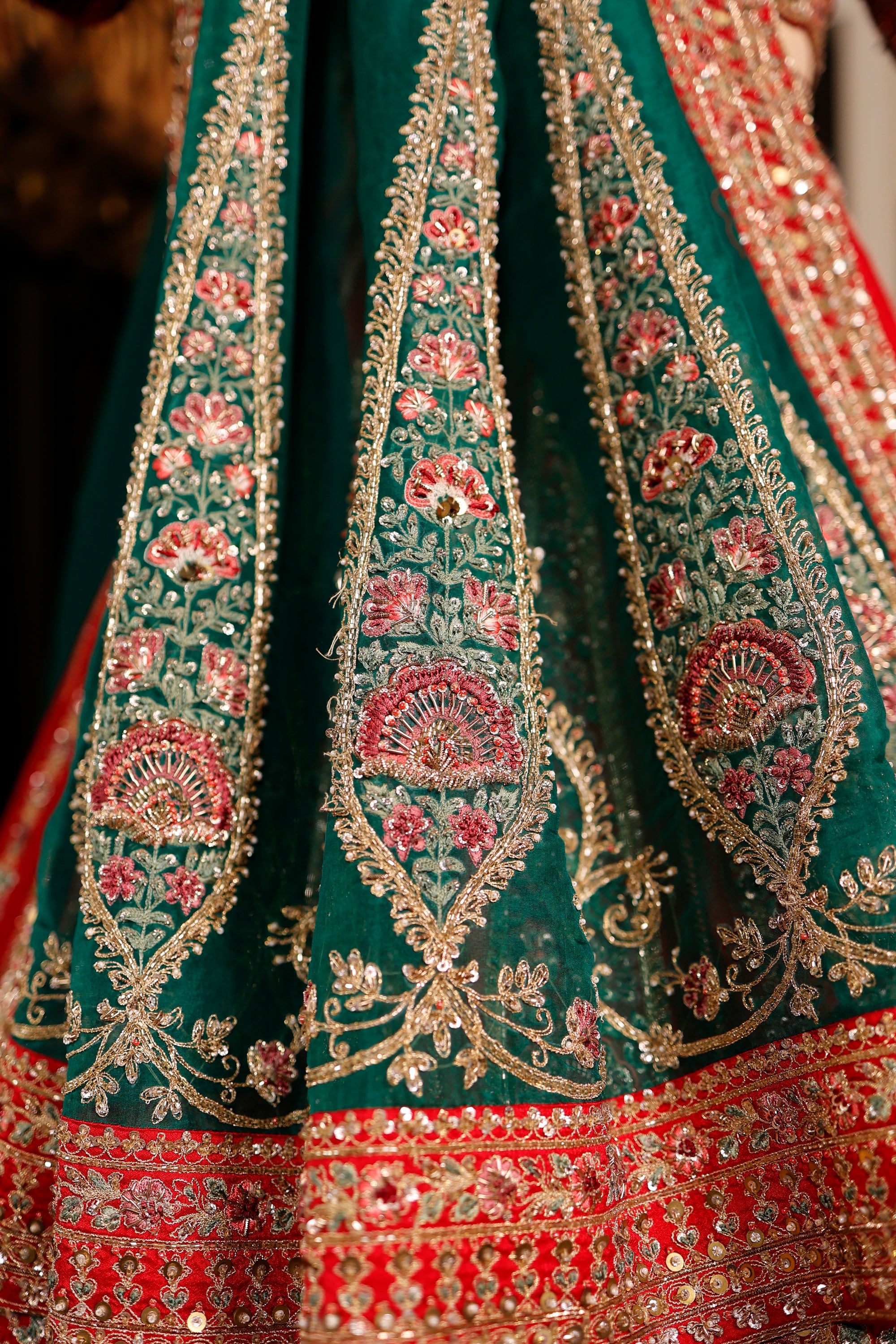Designer Red Raw Silk Bridal Lehenga