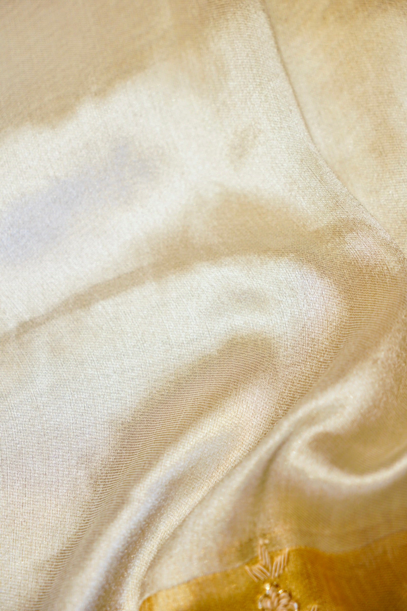 Designer Golden Silver Tissue Silk Saree
