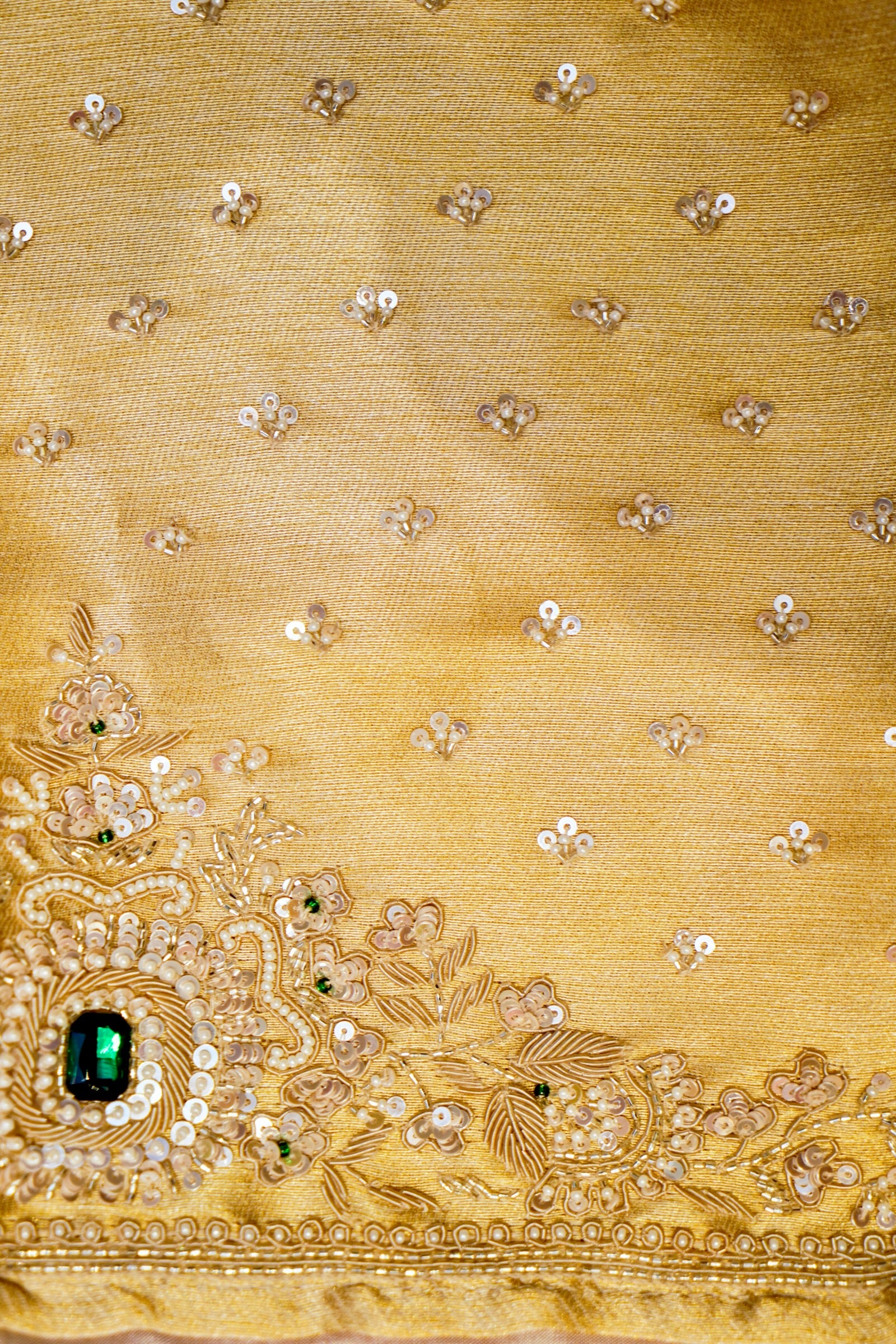Designer Golden Silver Tissue Silk Saree