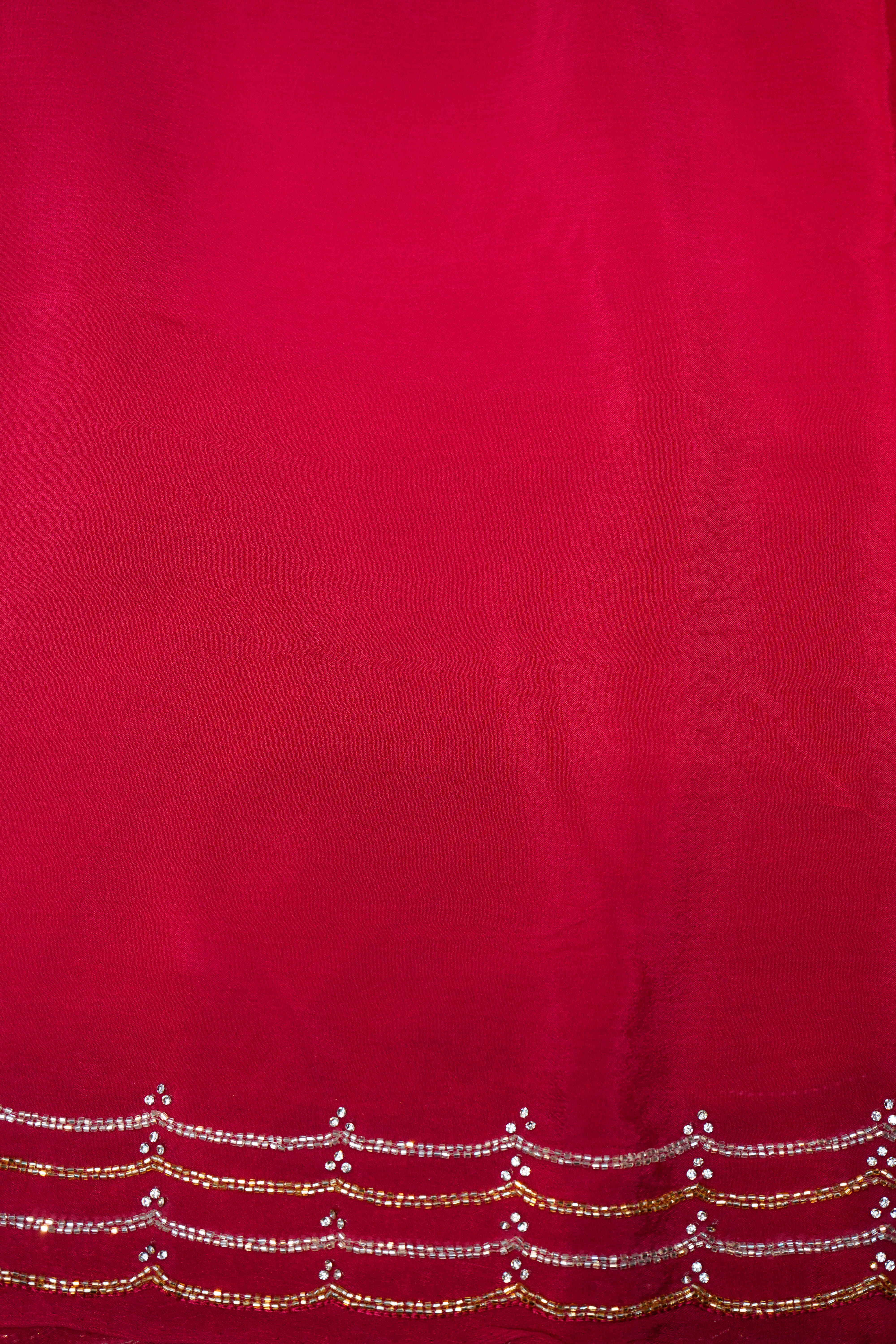 Designer Pink Crepe Silk Saree