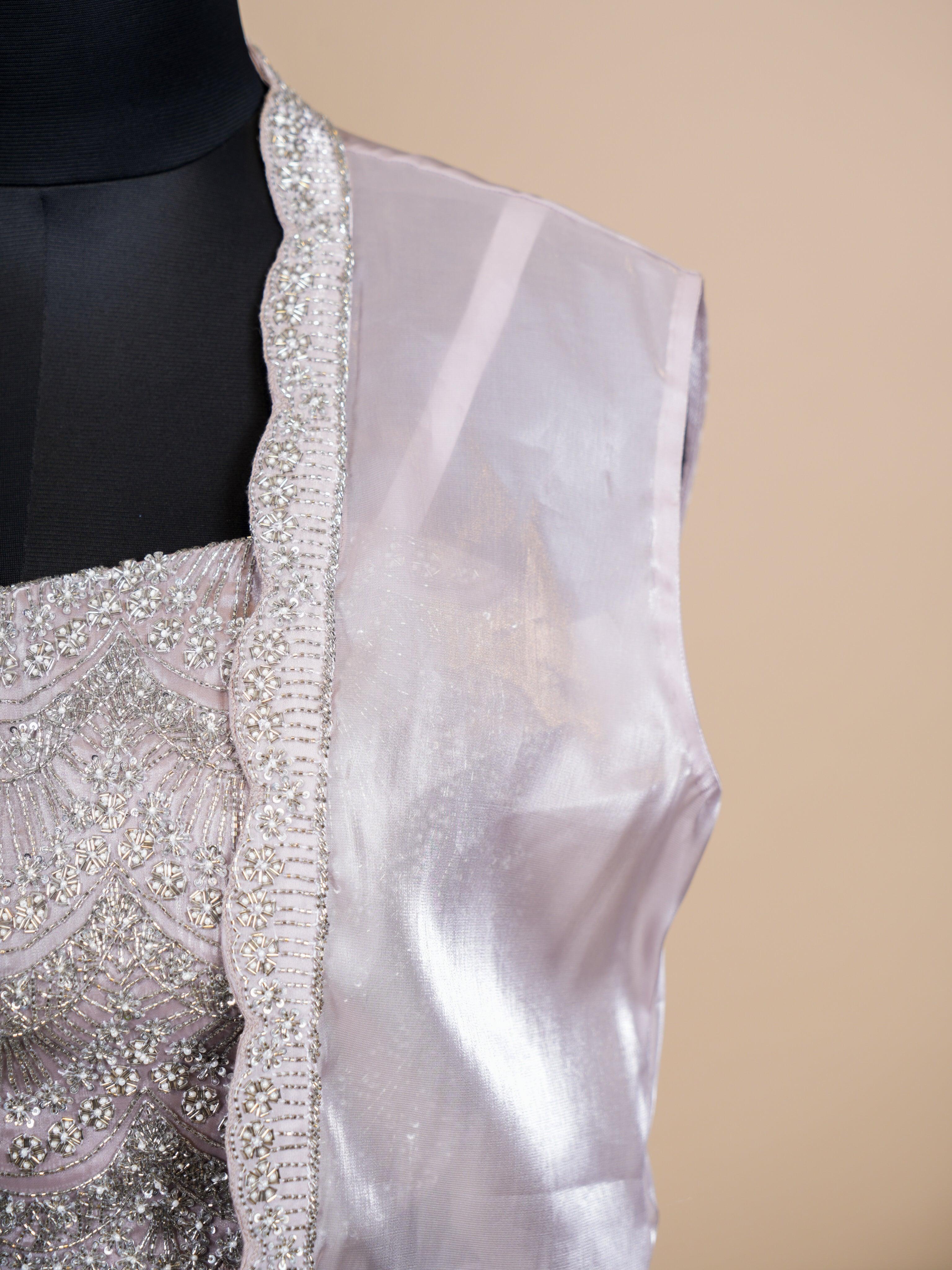 Designer Pastel Purple Organza Silk Party Wear Indo Western - Sumangal Ekam