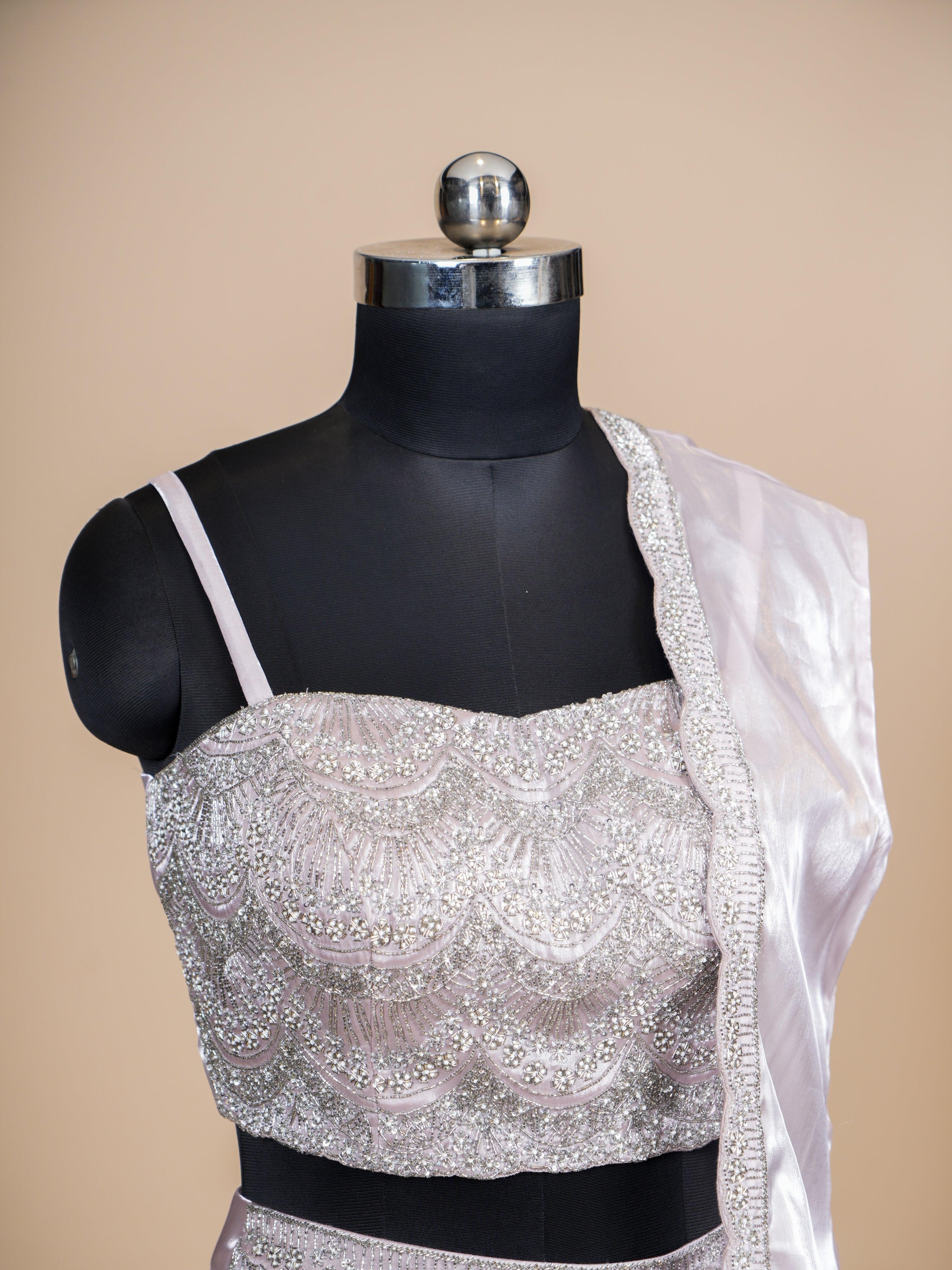 Designer Pastel Purple Organza Silk Party Wear Indo Western - Sumangal Ekam