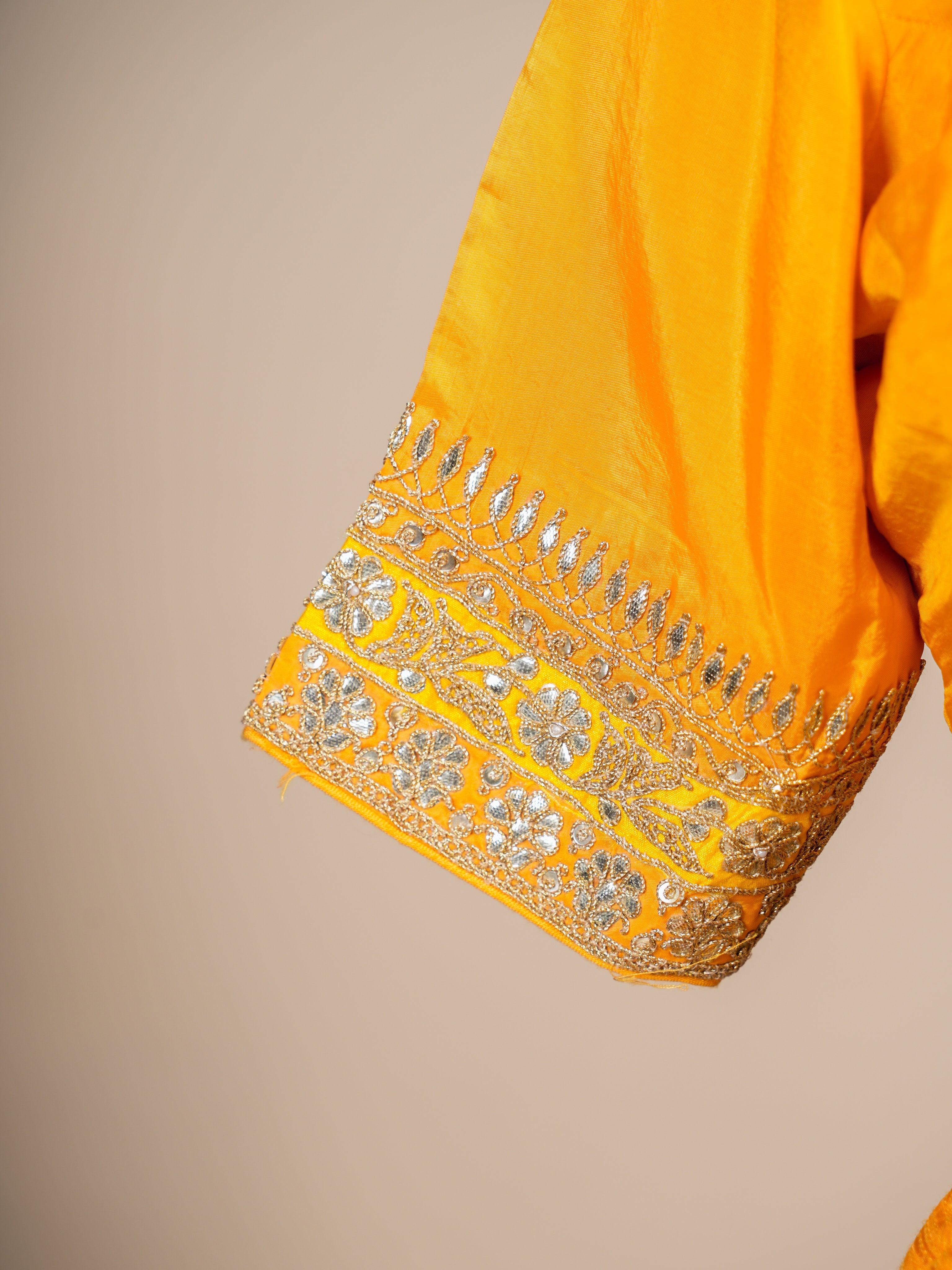 Designer Yellow Pure Silk Party Wear Lehenga - Sumangal Ekam