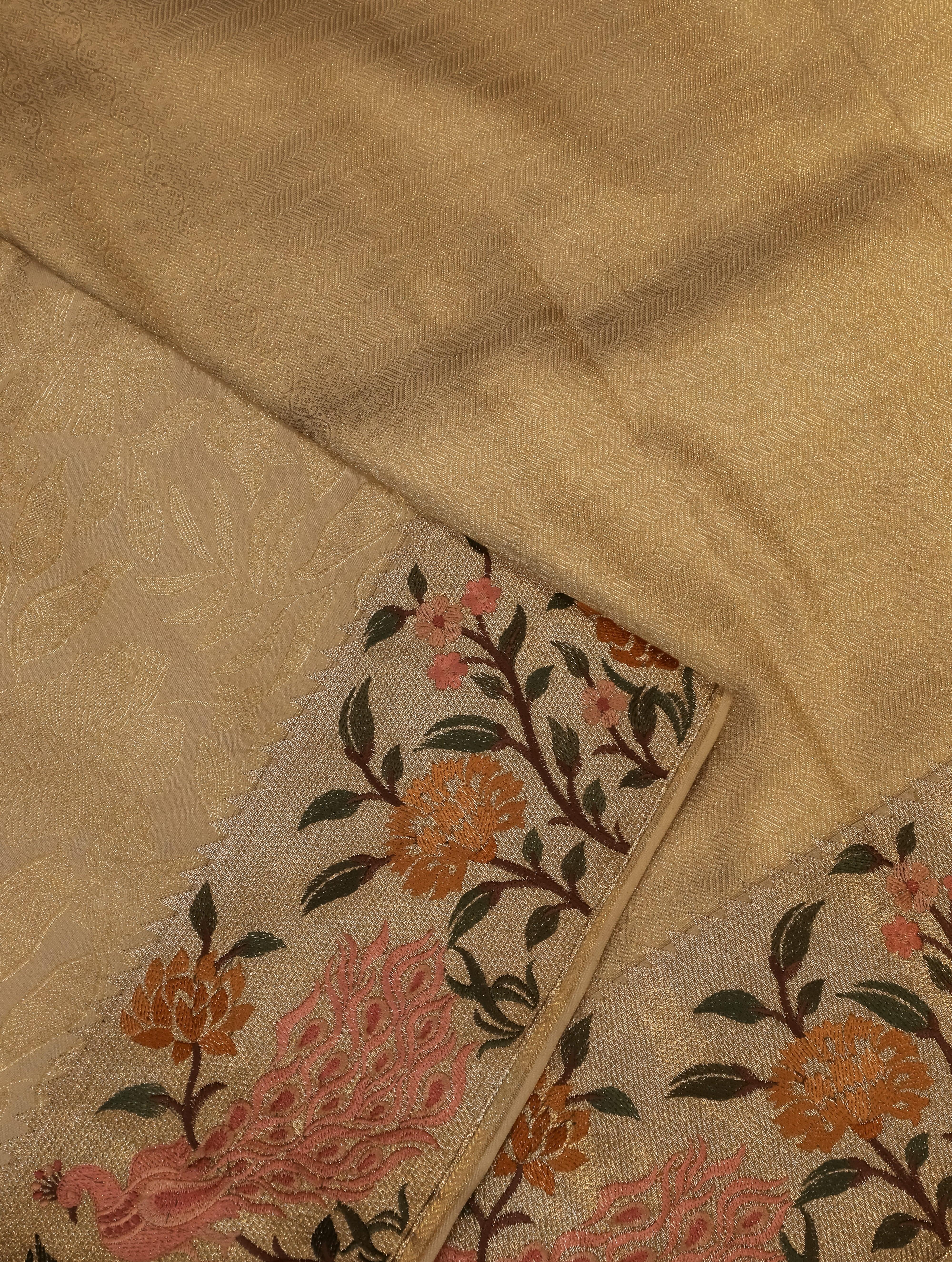 Designer Golden Katan Silk Saree - Sumangal Ekam