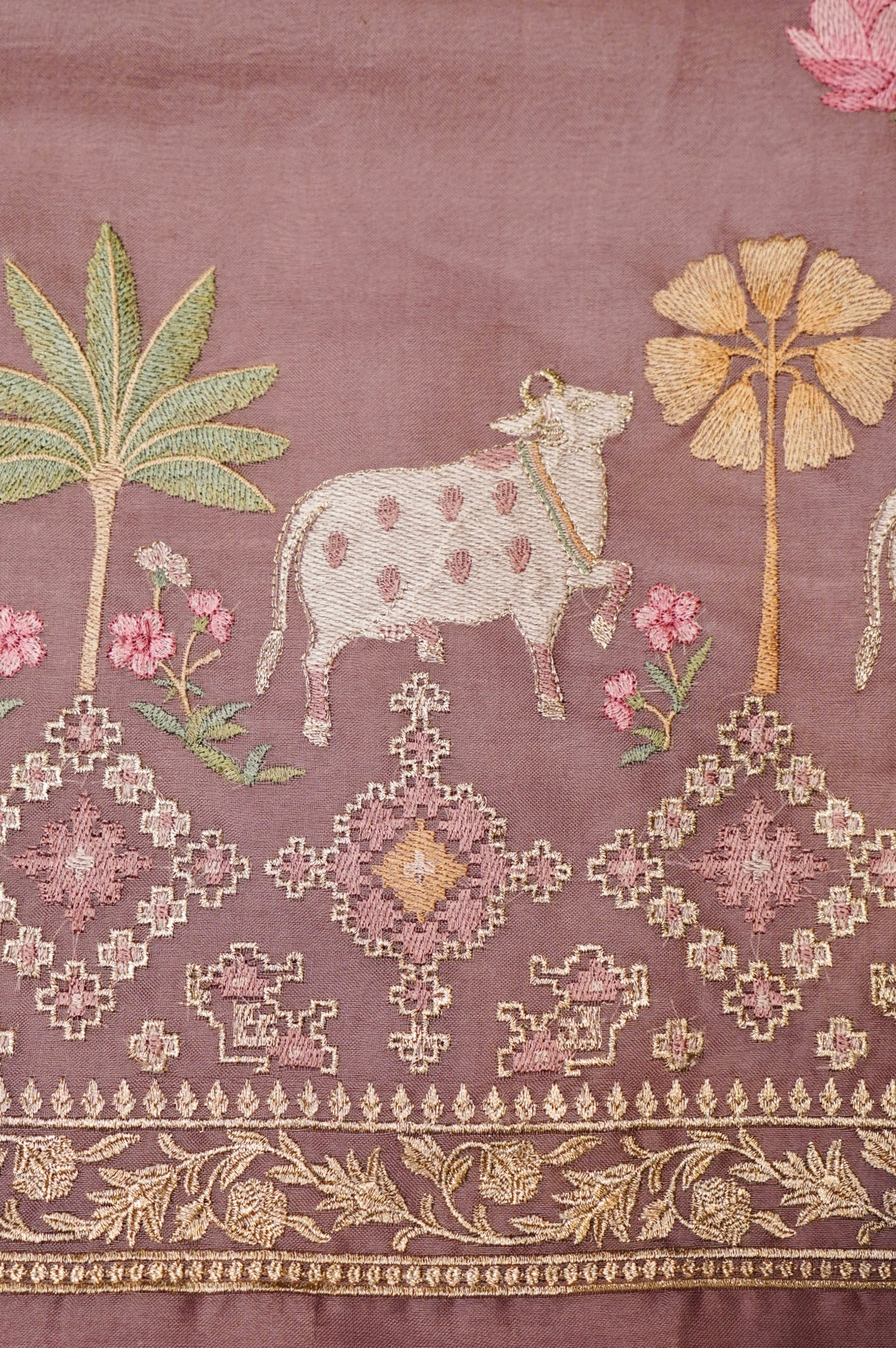 Designer Mauve Organza Suit