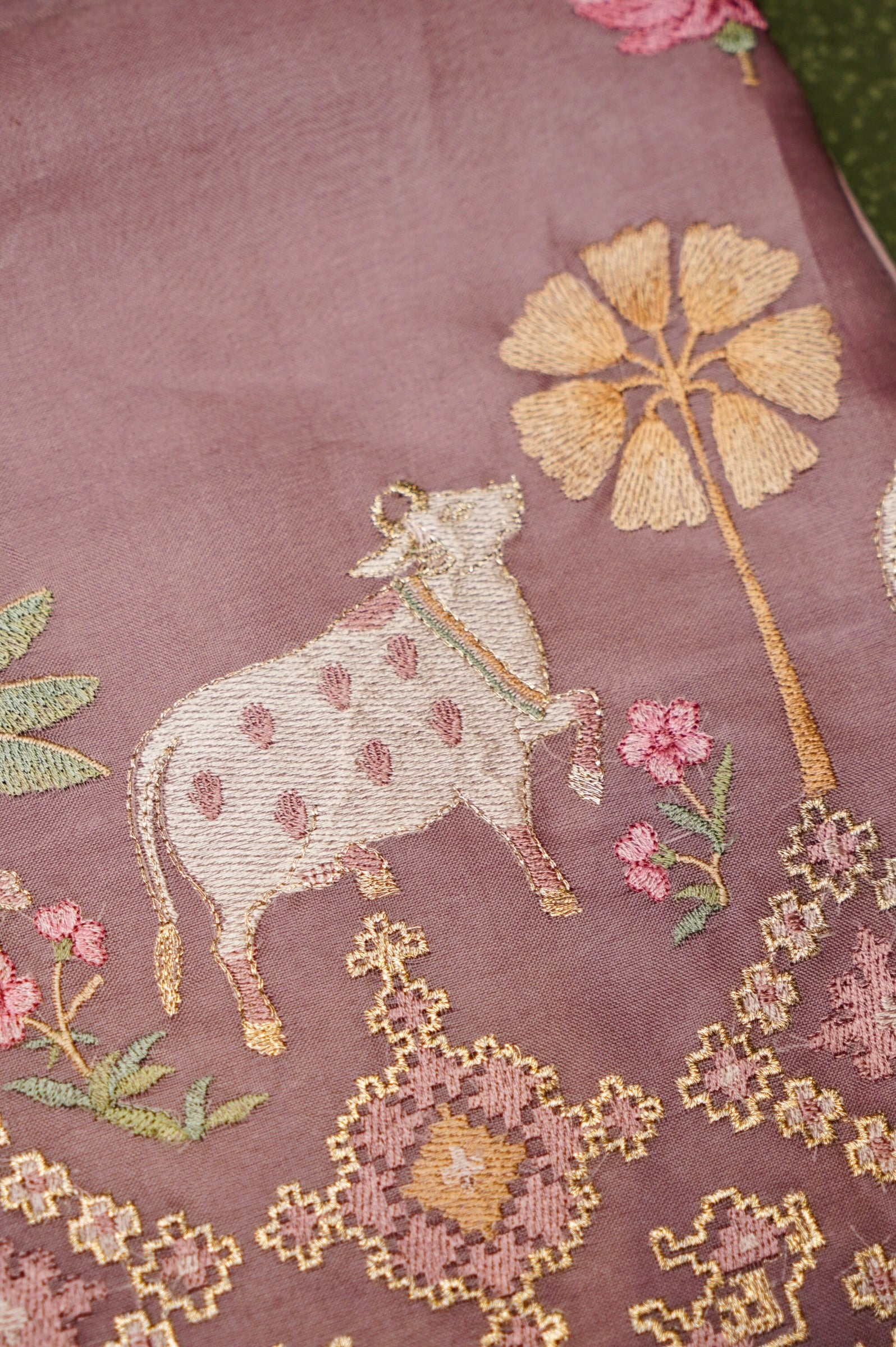 Designer Mauve Organza Suit