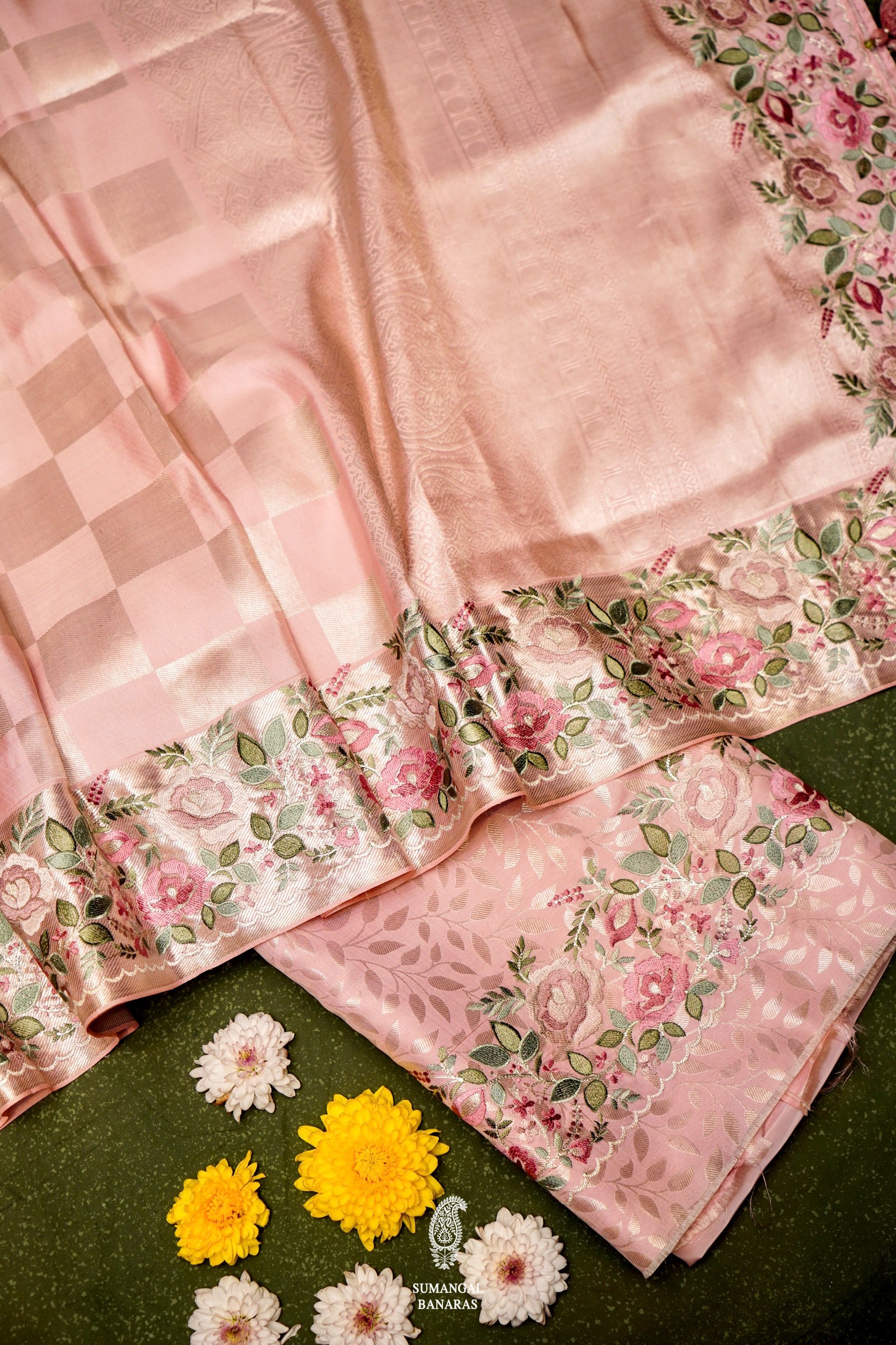 Designer Pink Katan Silk Suit