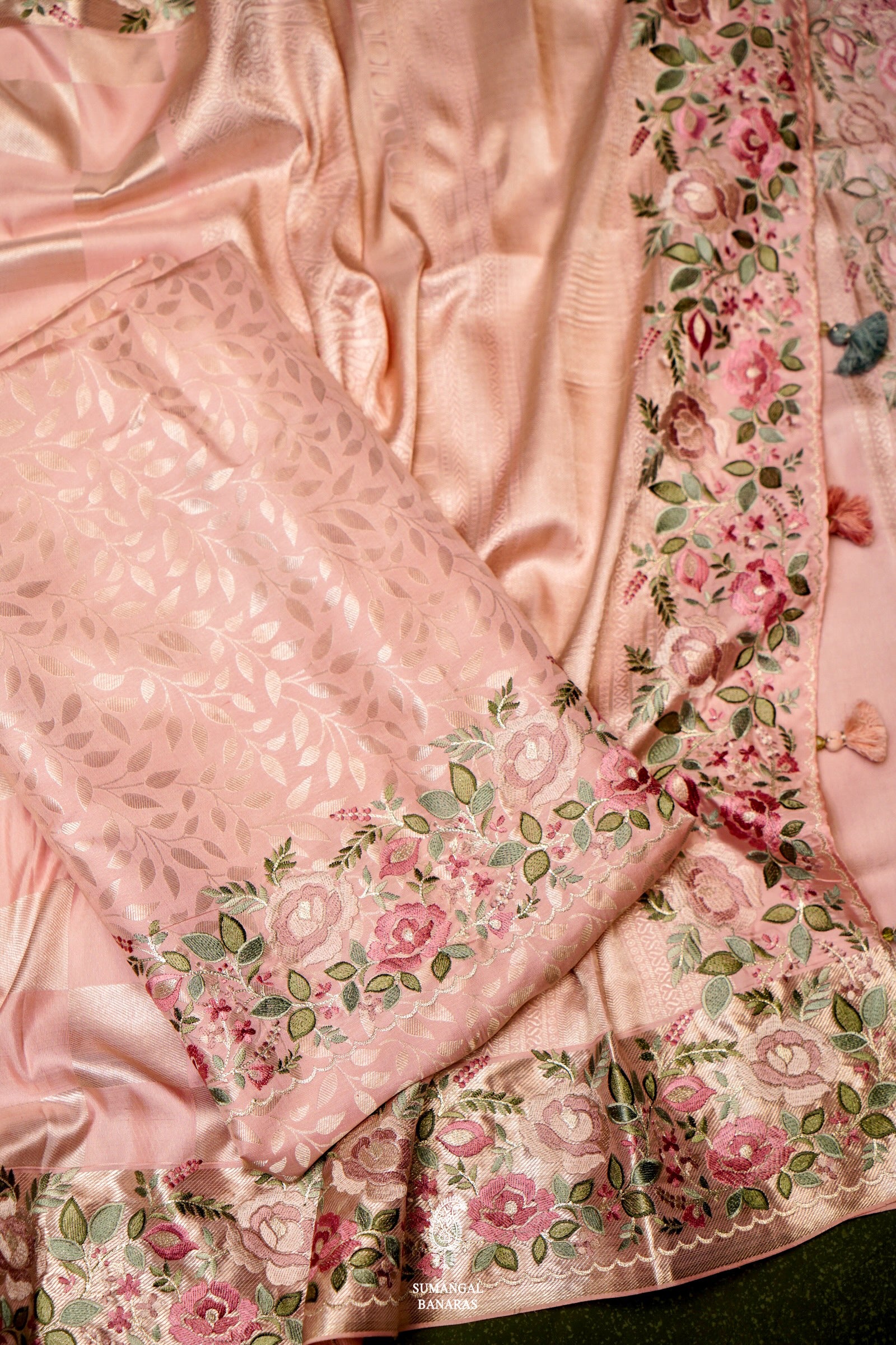 Designer Pink Katan Silk Suit