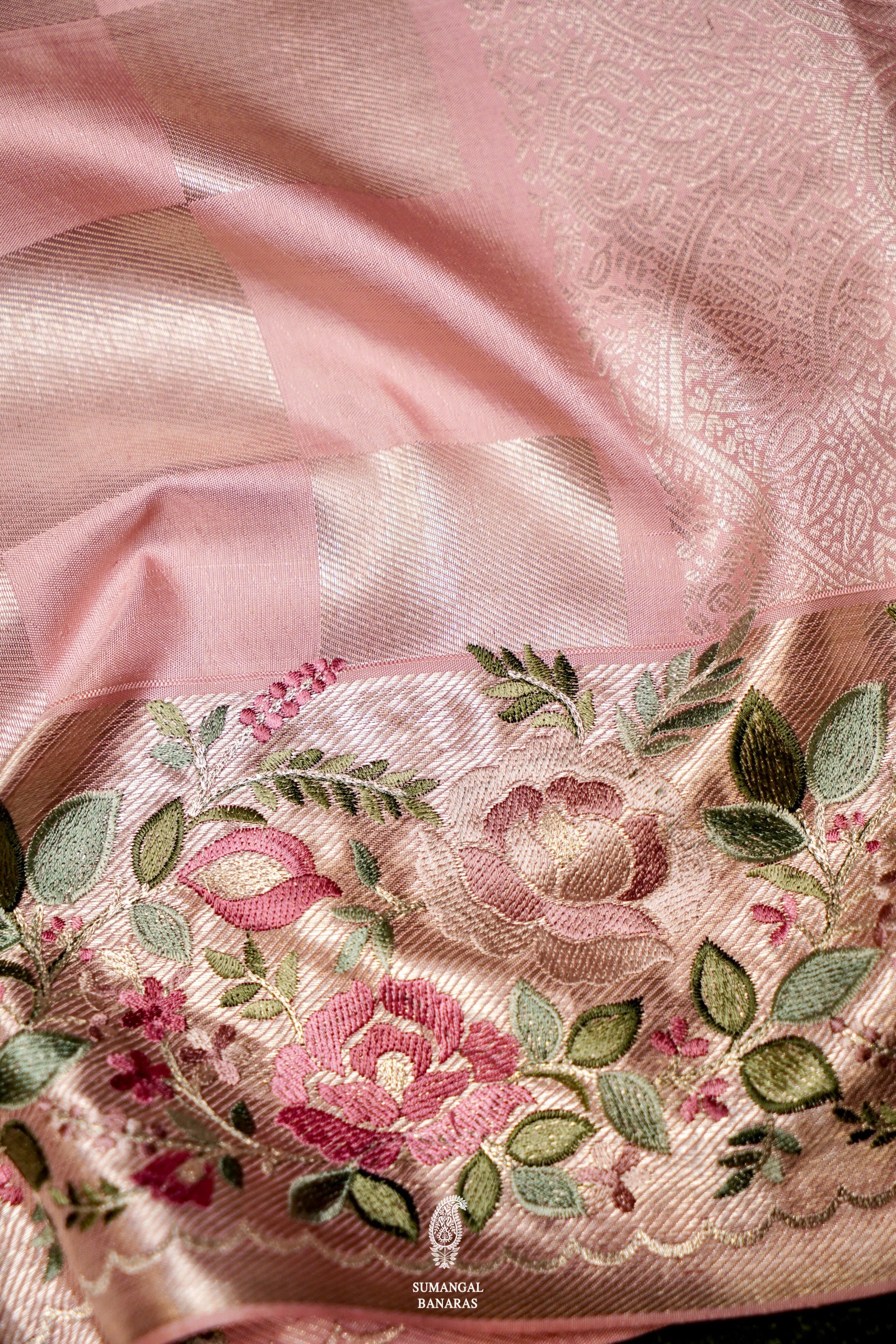 Designer Pink Katan Silk Suit