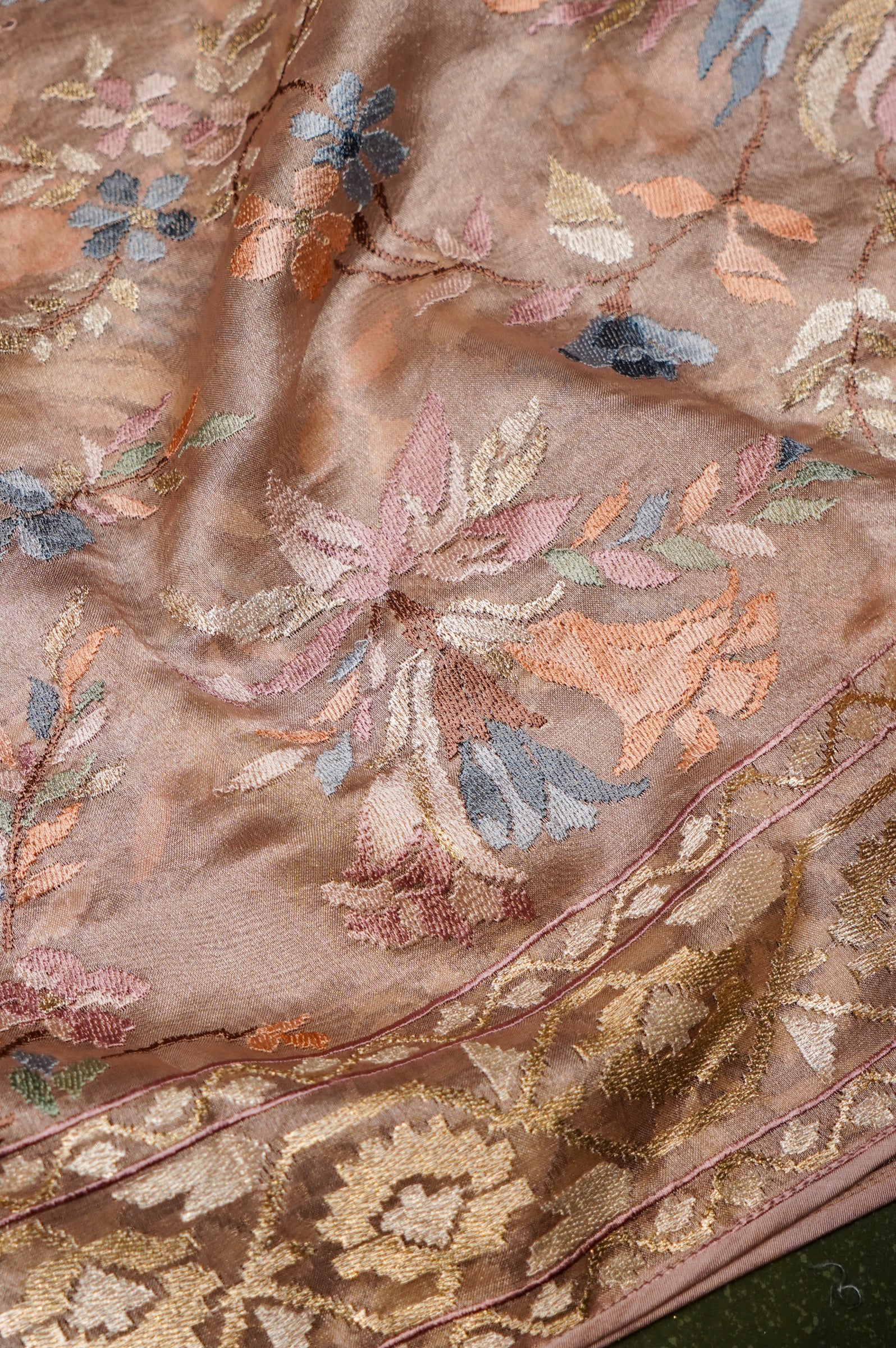 Designer Pastel Mauve Tissue Silk Suit