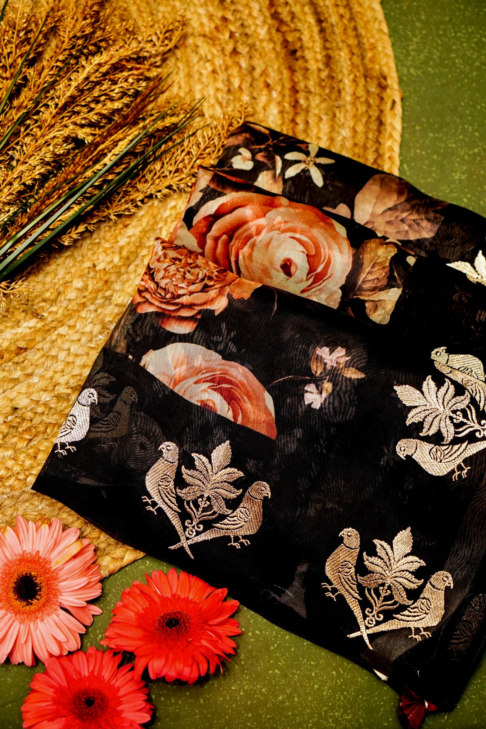 Designer Black Organza Saree