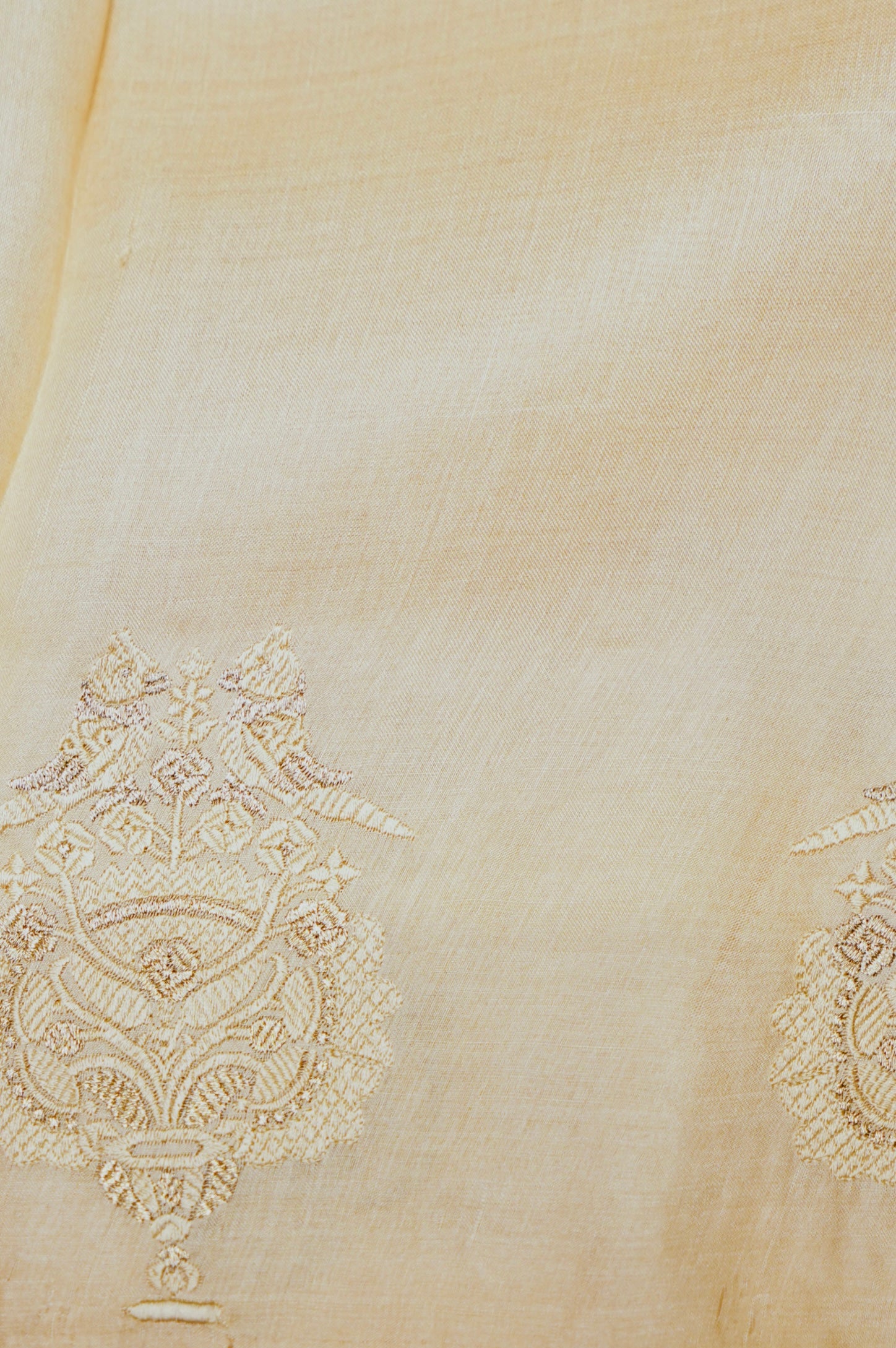 Designer Cream Organza Saree