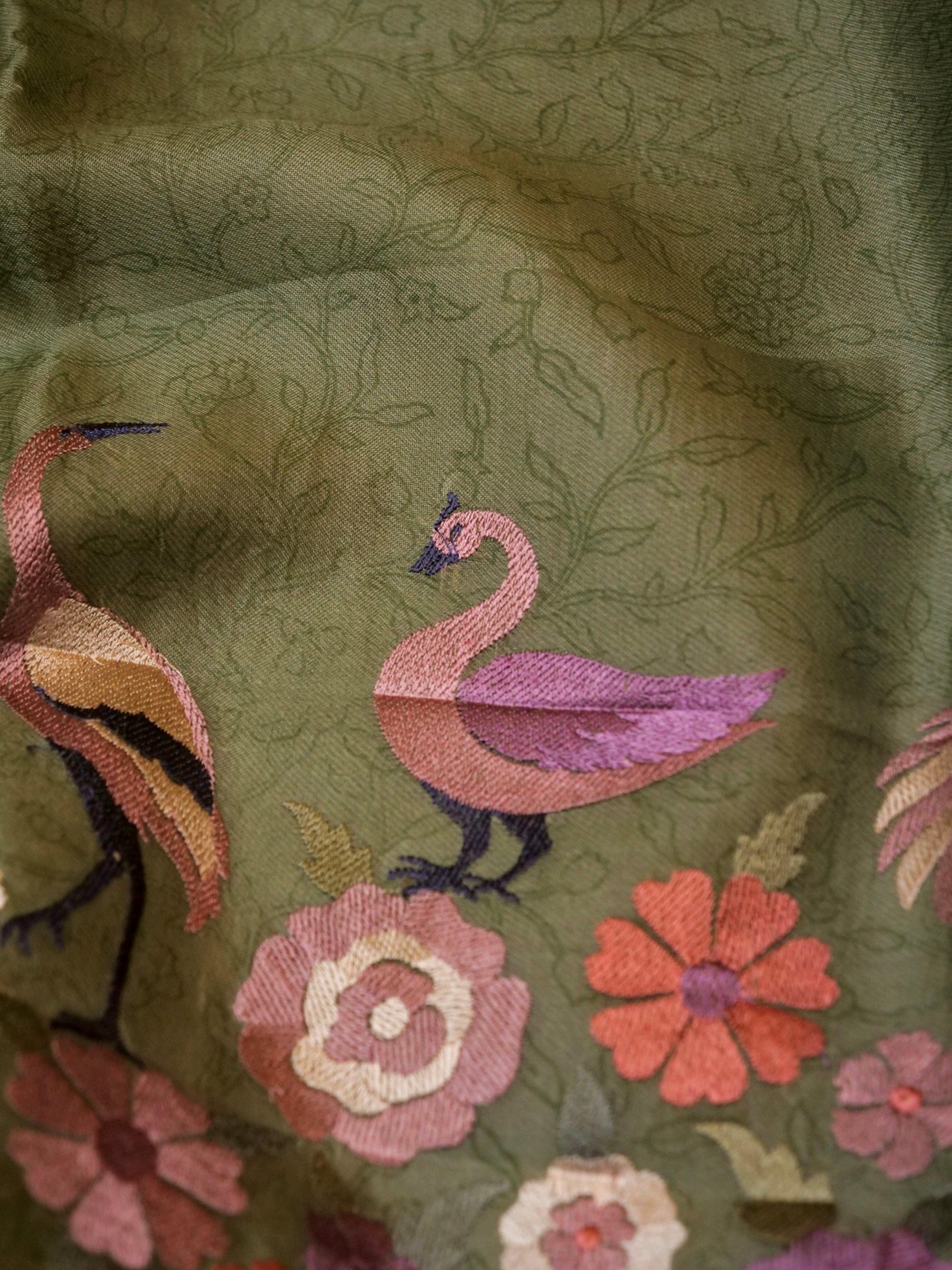 Handwoven Green Banarasi Organza Suit - Sumangal Ekam