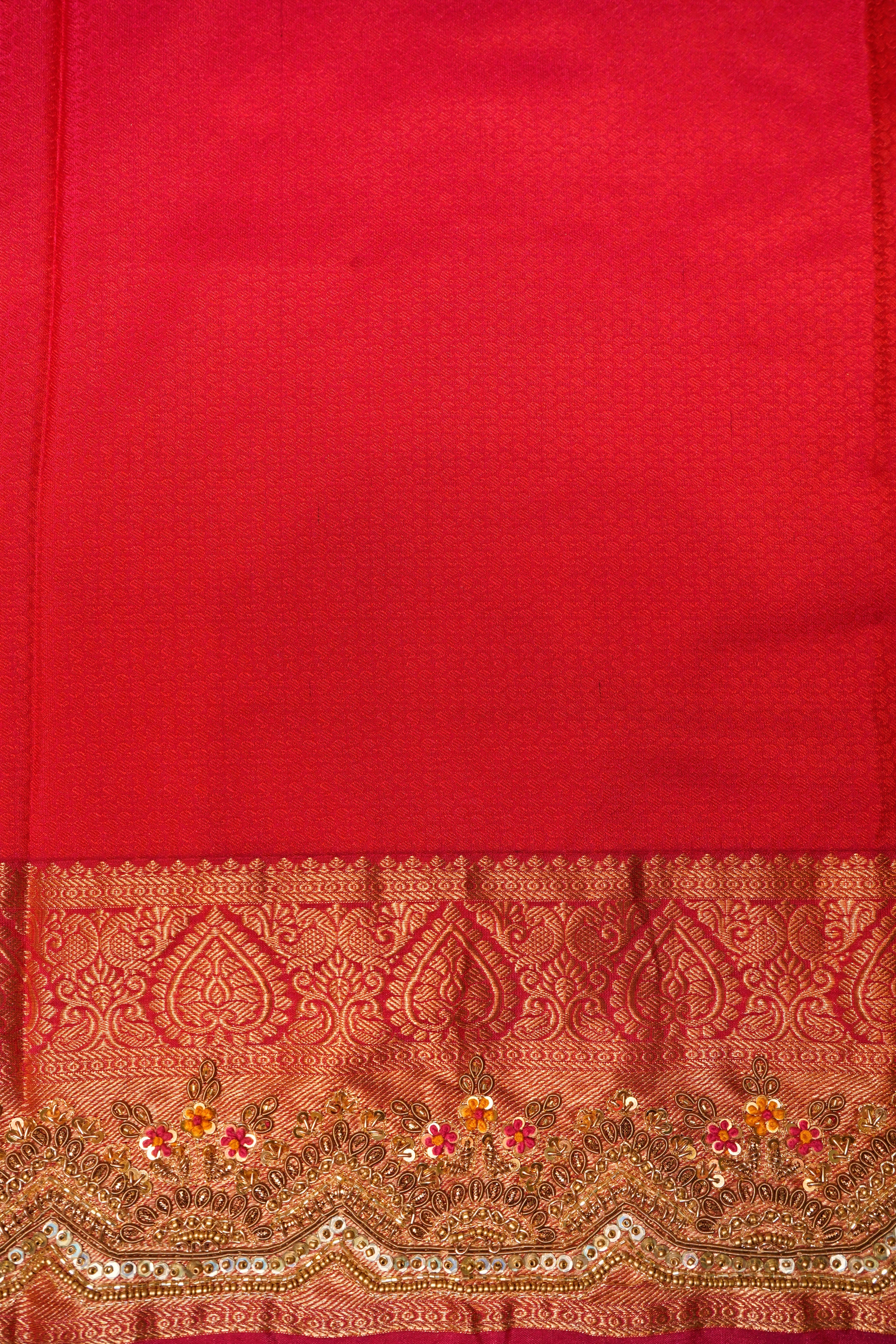 Designer Orange Katan Silk Saree