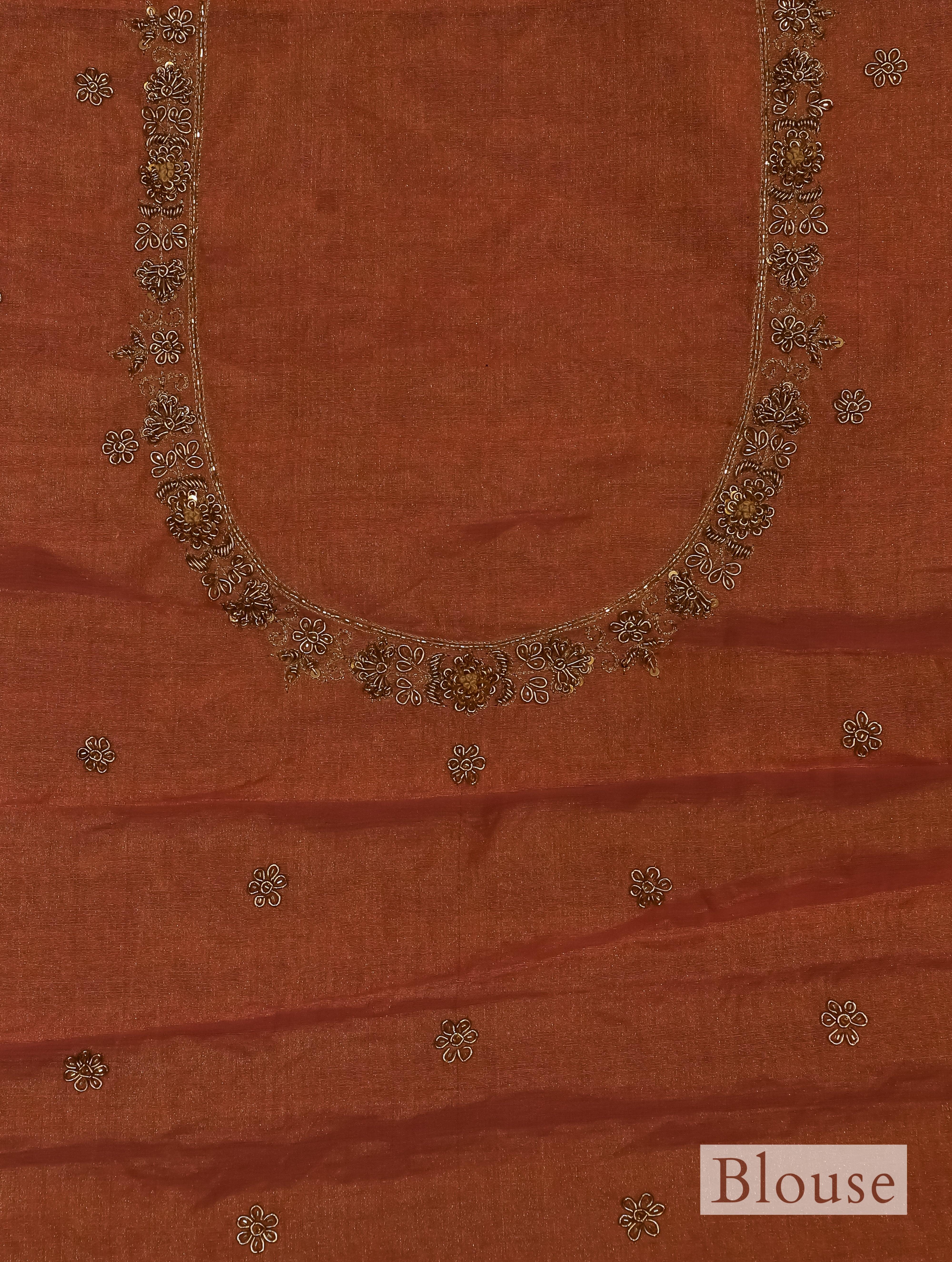 Designer Rose Gold Tissue Silk Saree - Sumangal Ekam