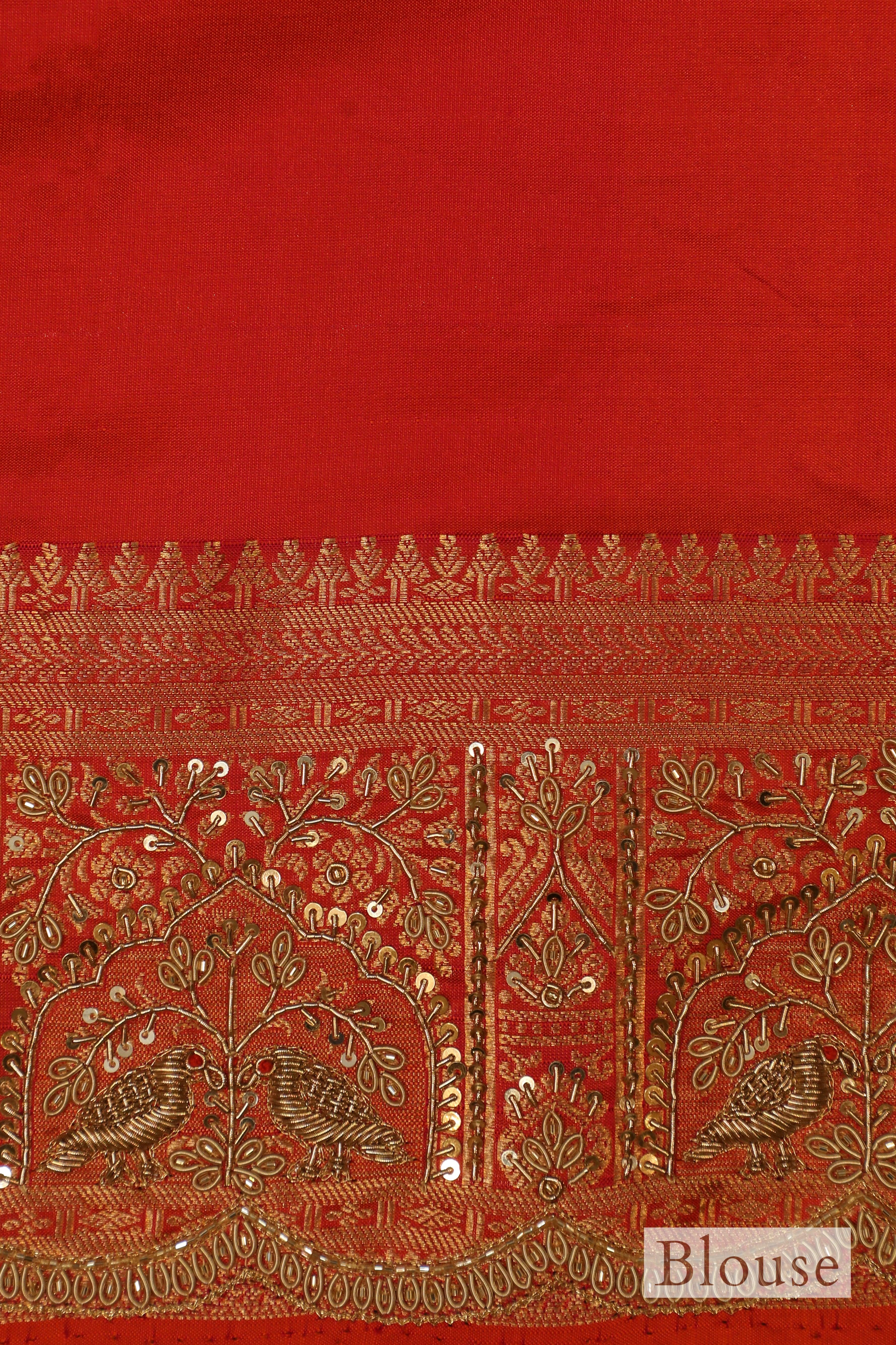 Designer Red Katan Silk Saree - Sumangal Ekam