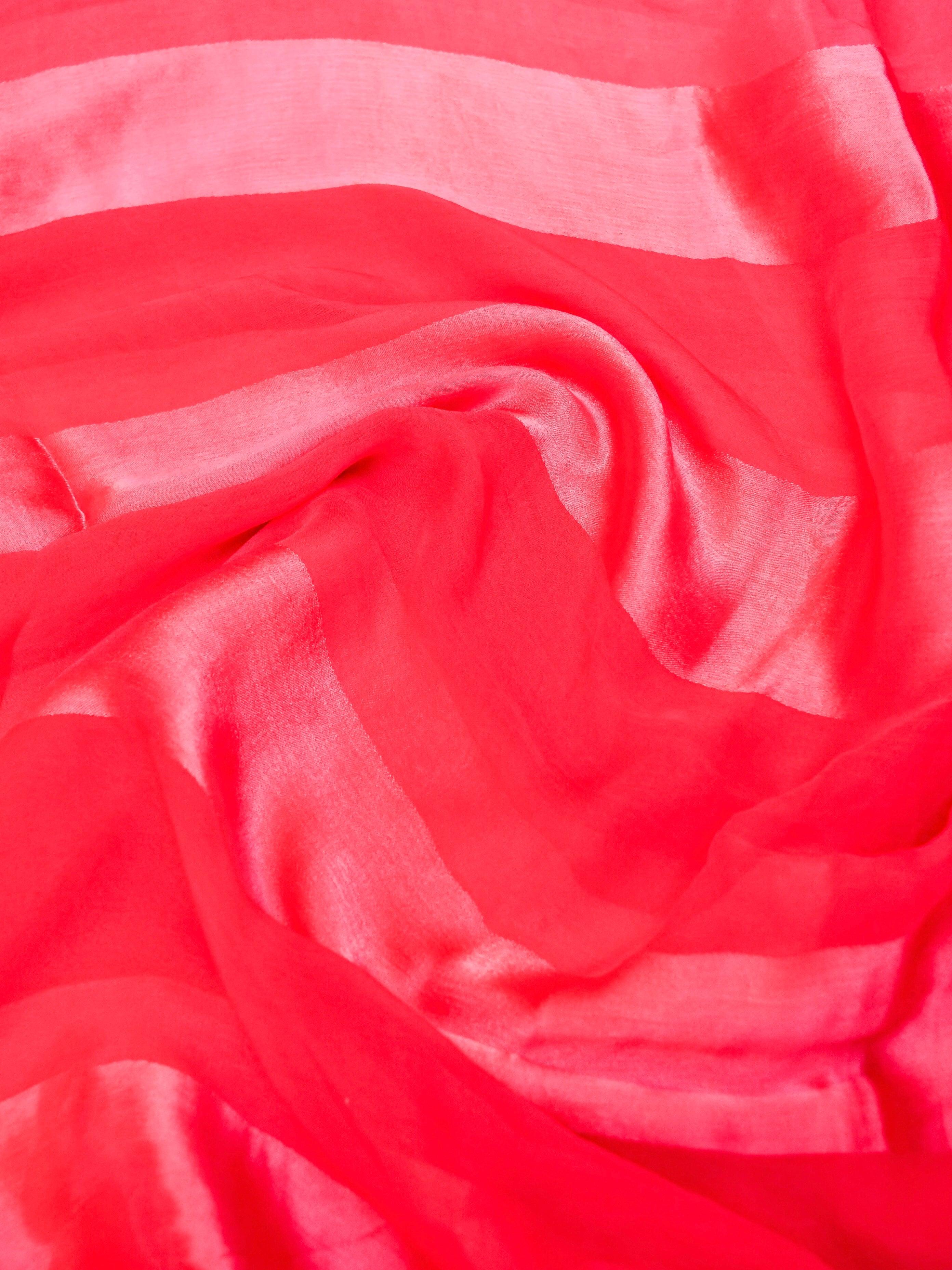 Designer Pink Chiffon Silk Saree - Sumangal Ekam