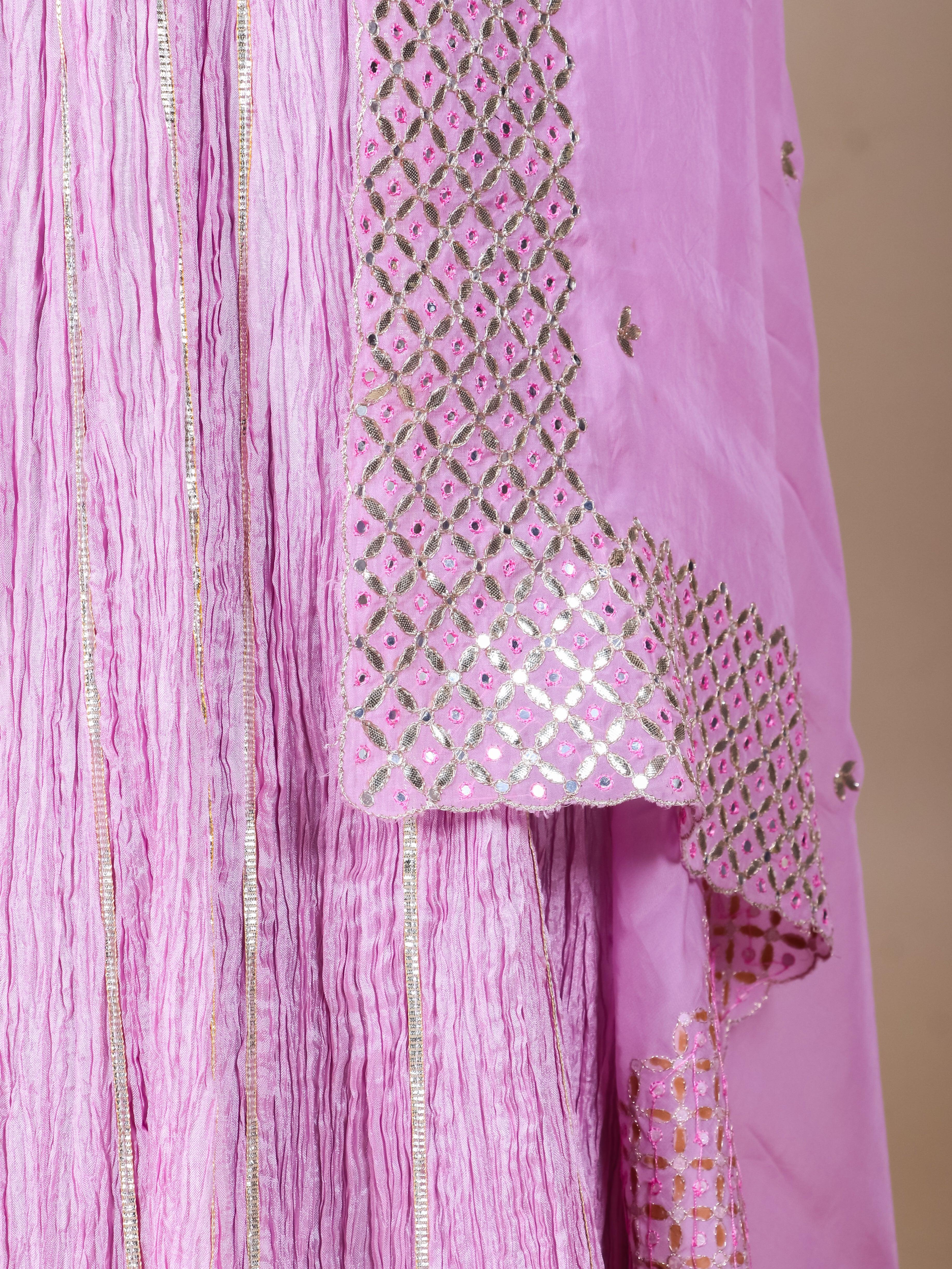 Designer Baby Pink Pure Silk Party Wear Indo Western - Sumangal Ekam