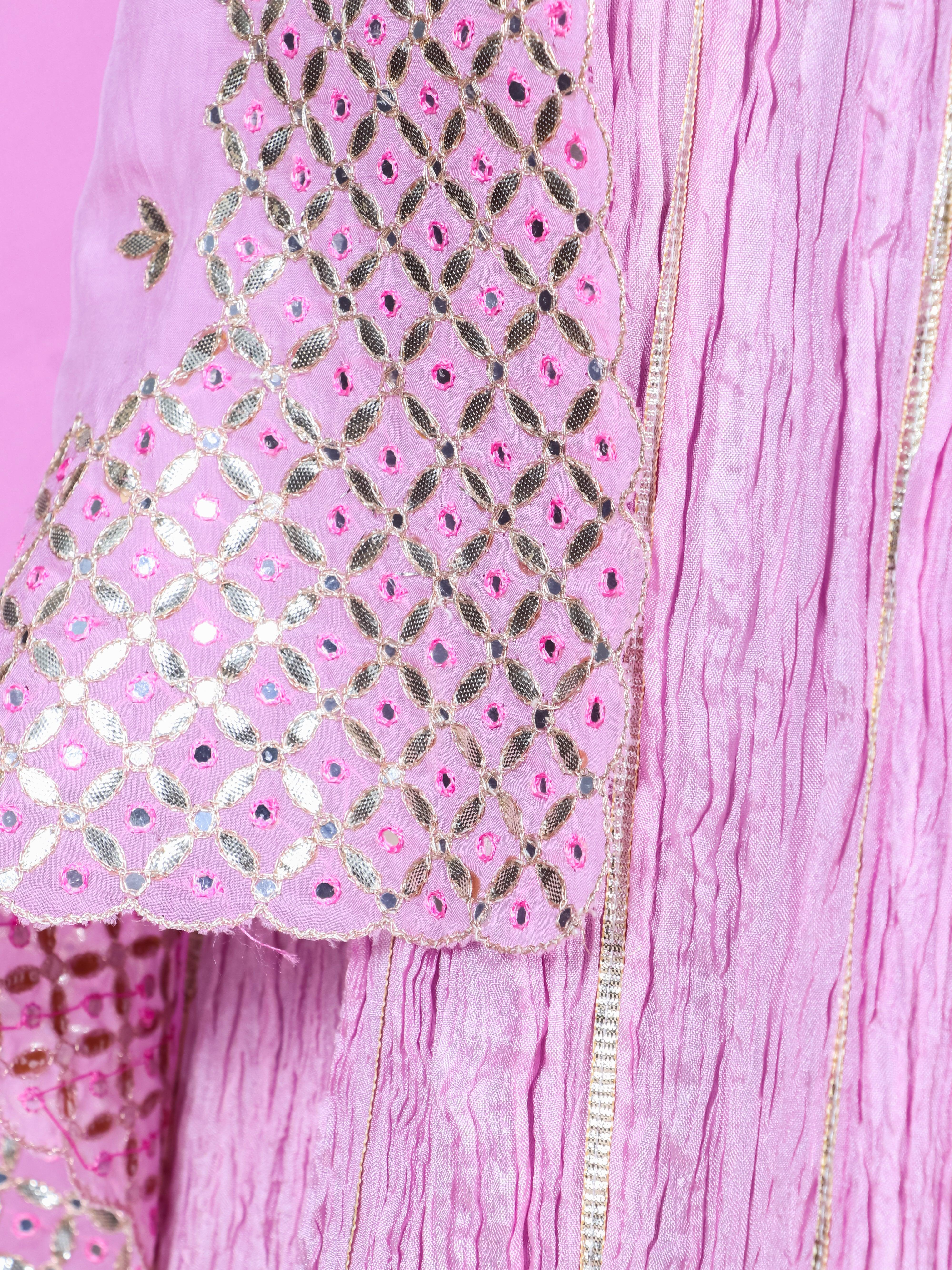 Designer Baby Pink Pure Silk Party Wear Indo Western - Sumangal Ekam