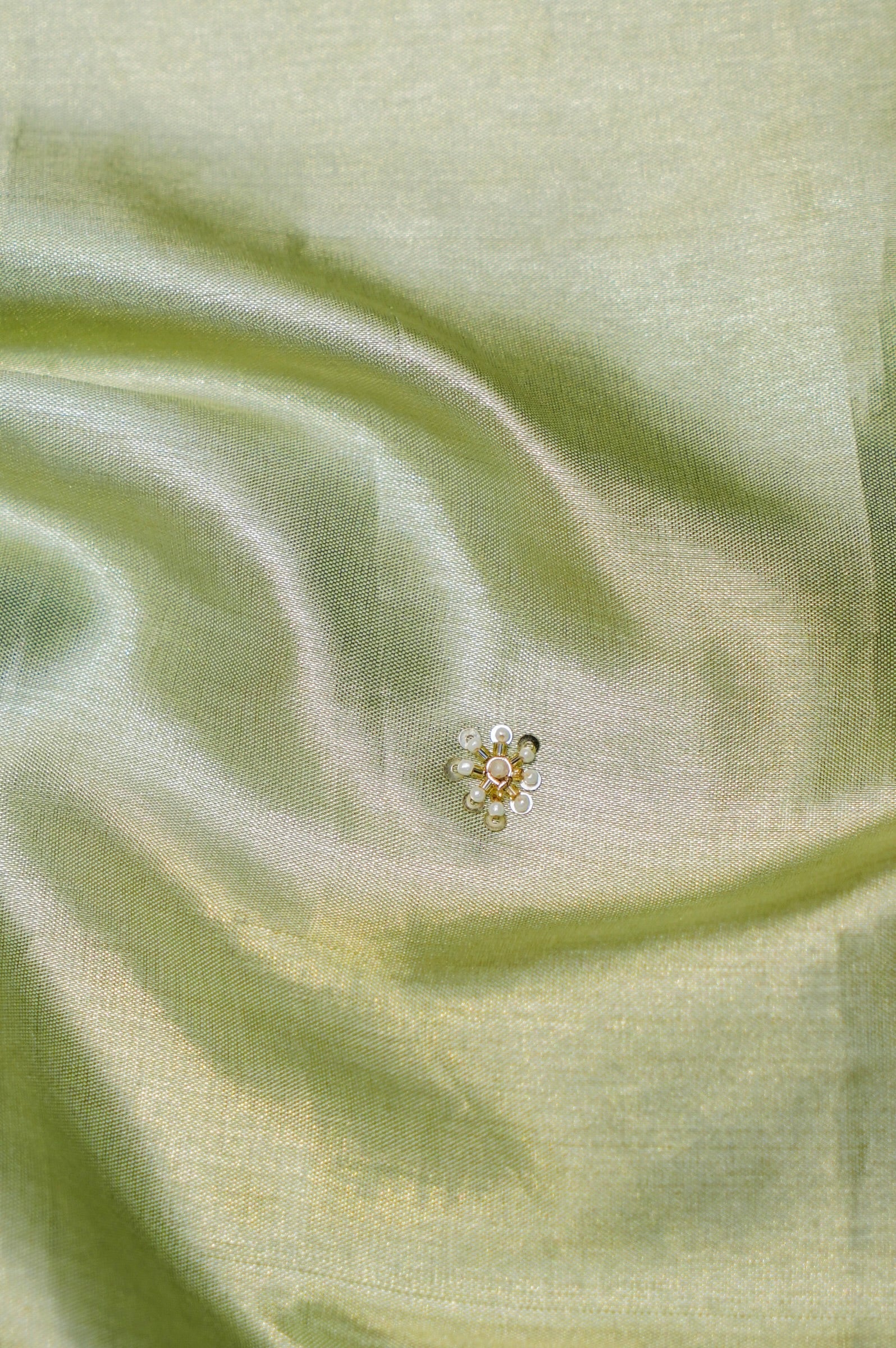 Designer Pastel Green Tissue Silk Saree