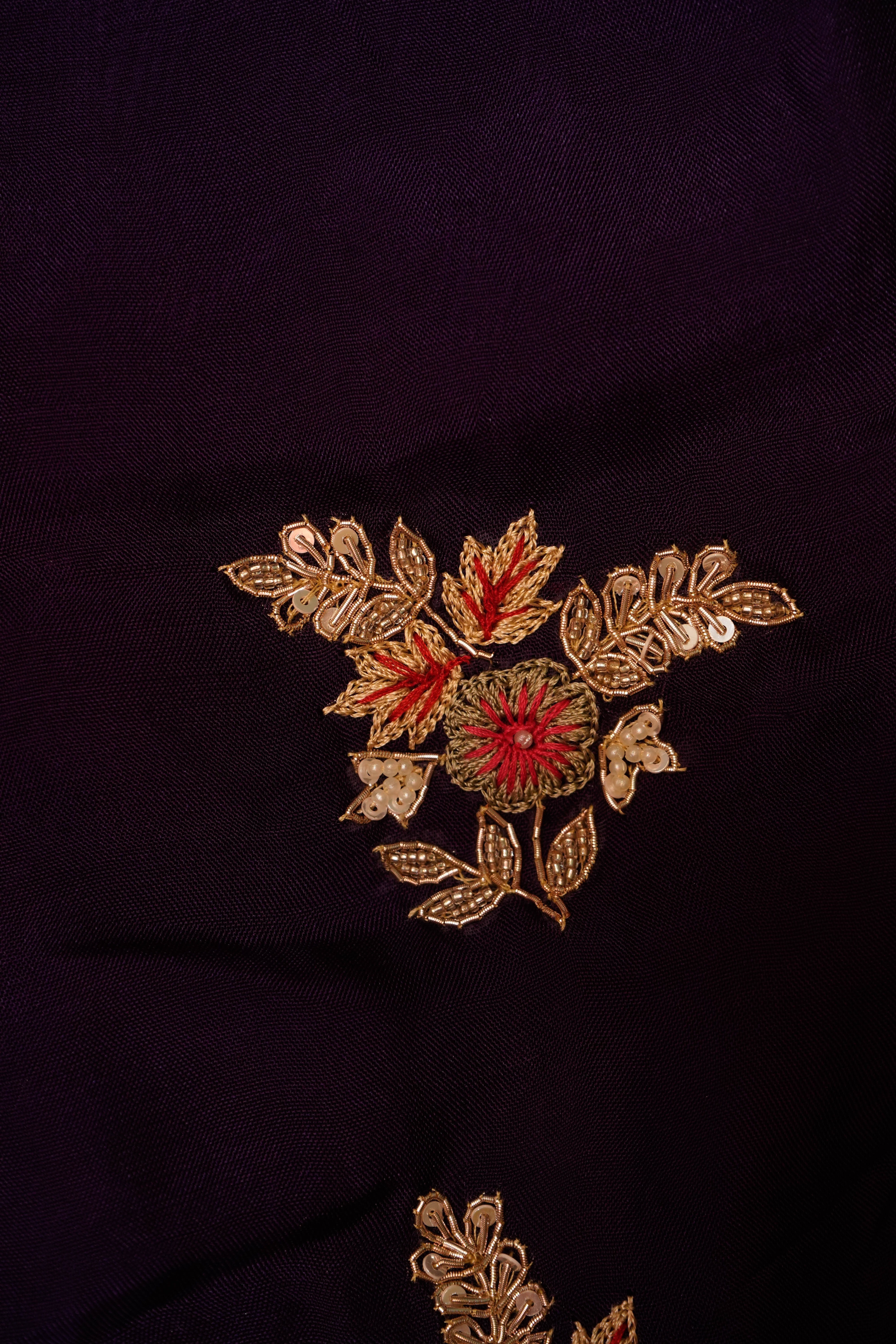 Designer Purple Organza Saree