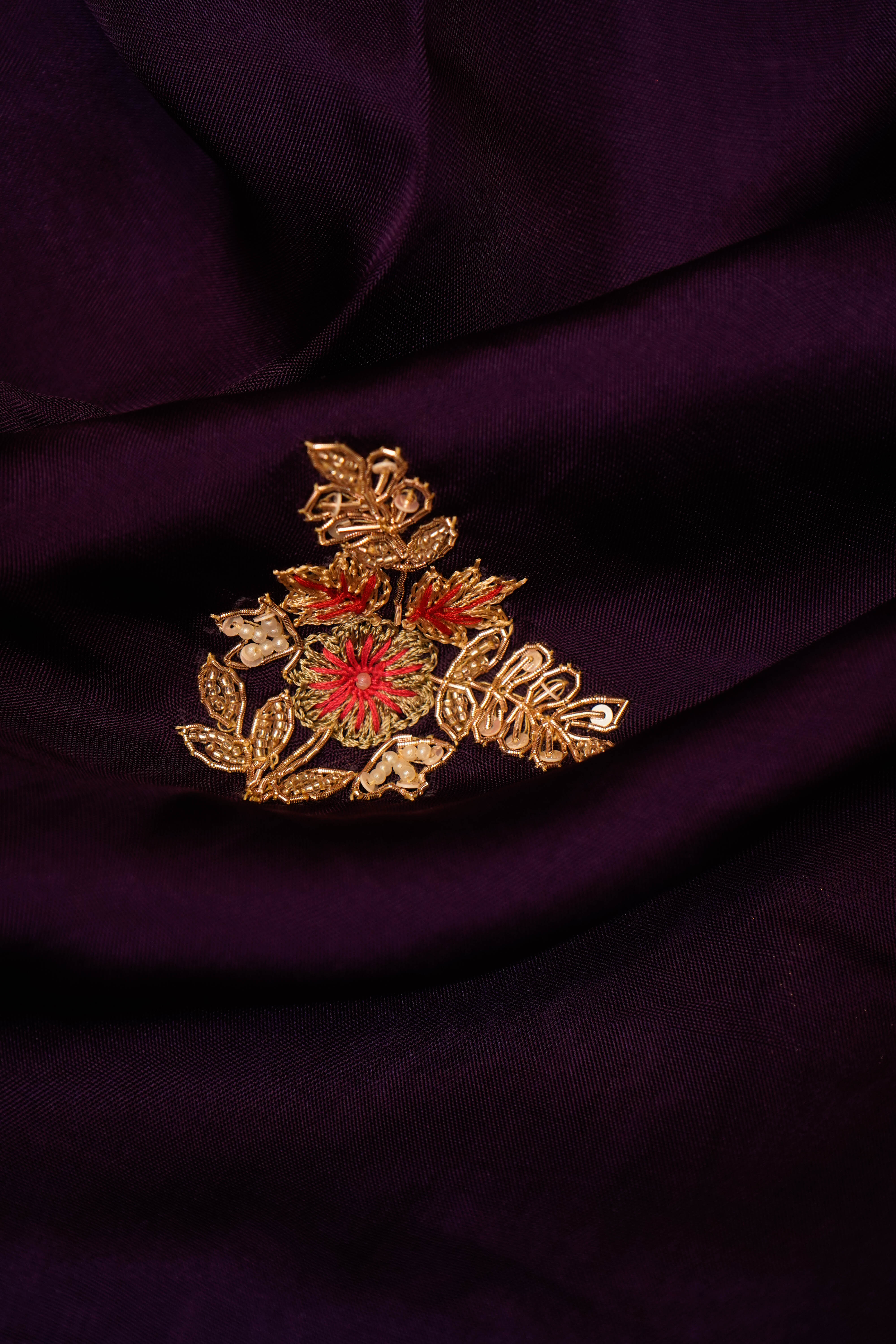 Designer Purple Organza Saree