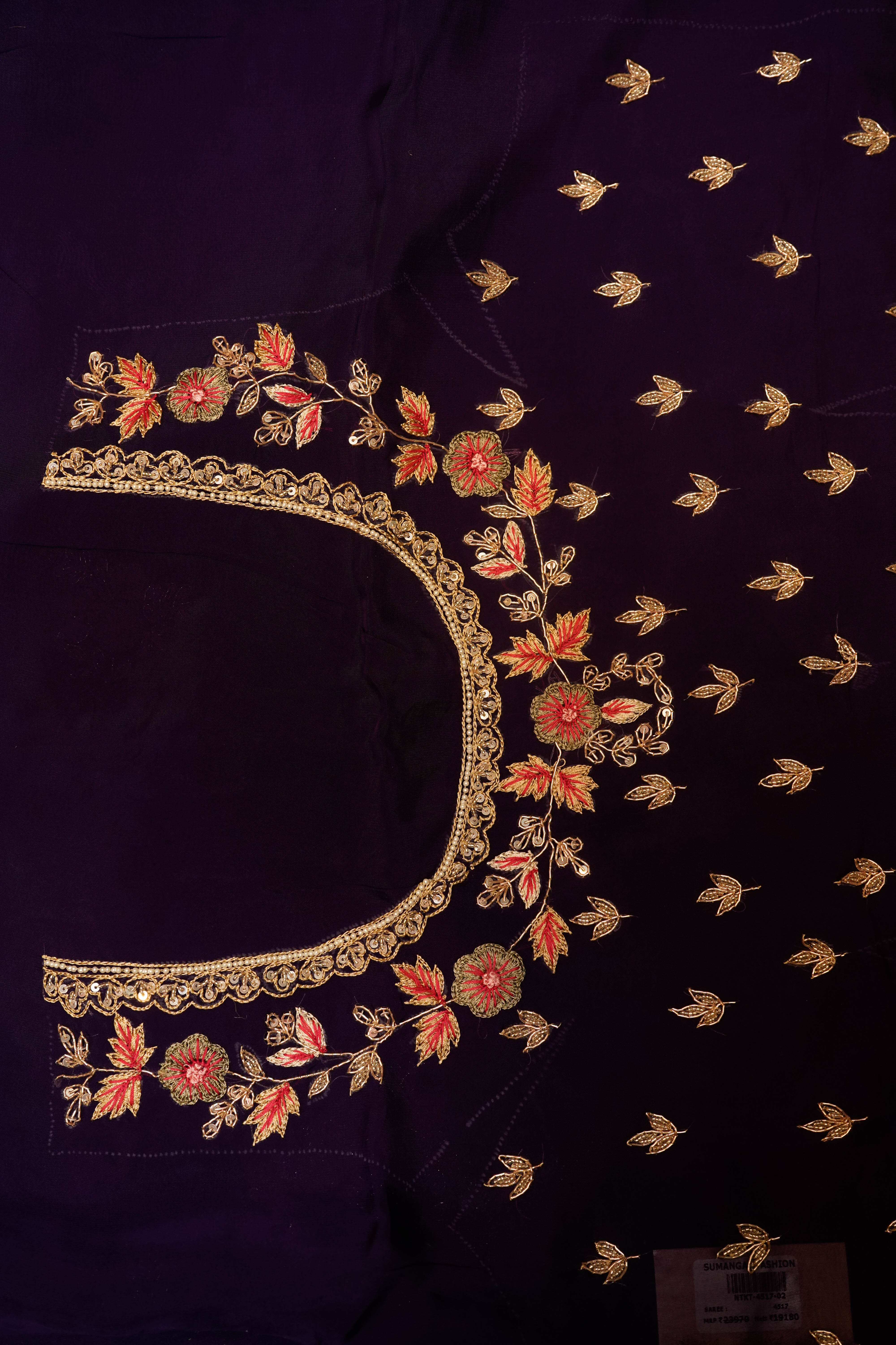 Designer Purple Organza Saree