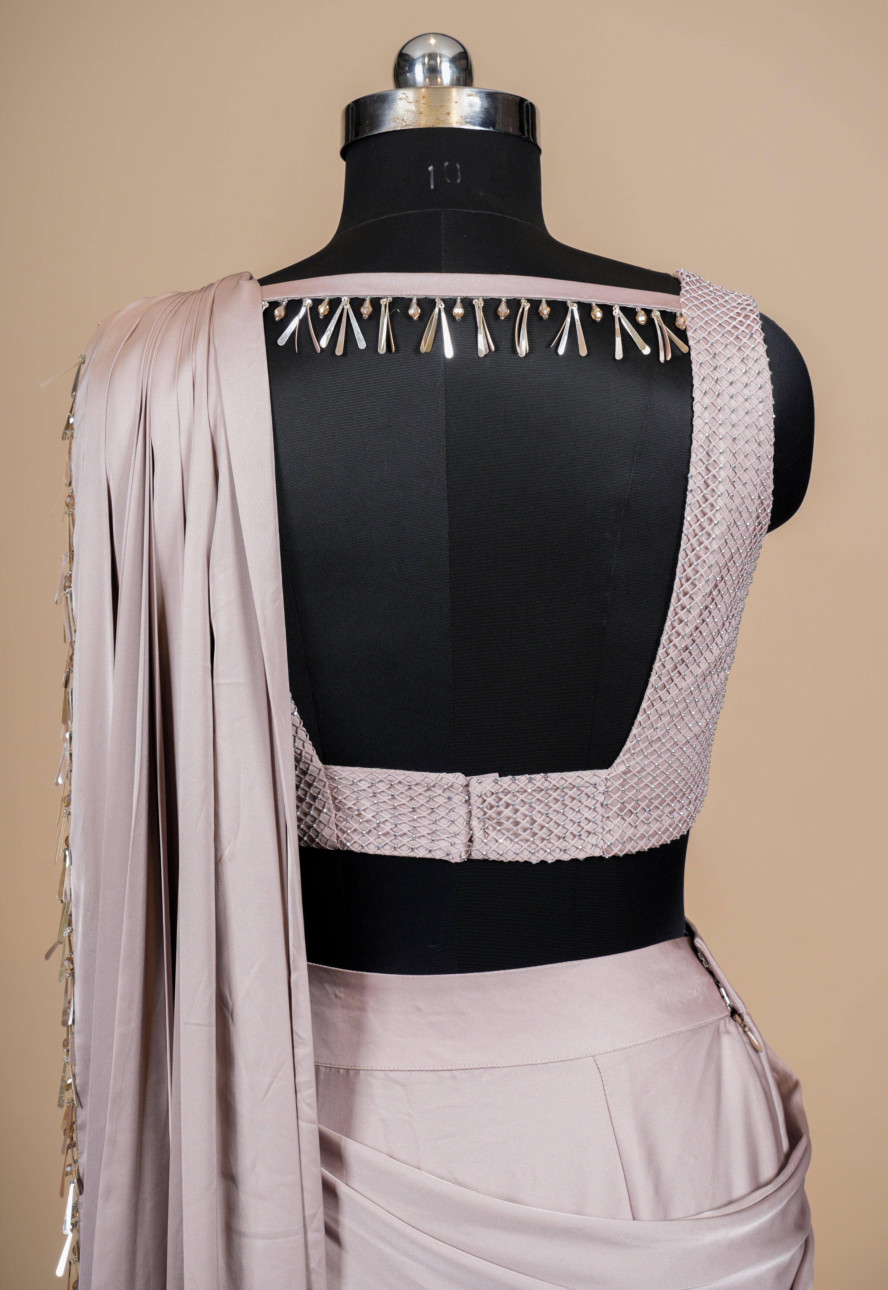 Designer Move Satin Silk Party Wear Drape Saree - Sumangal Ekam