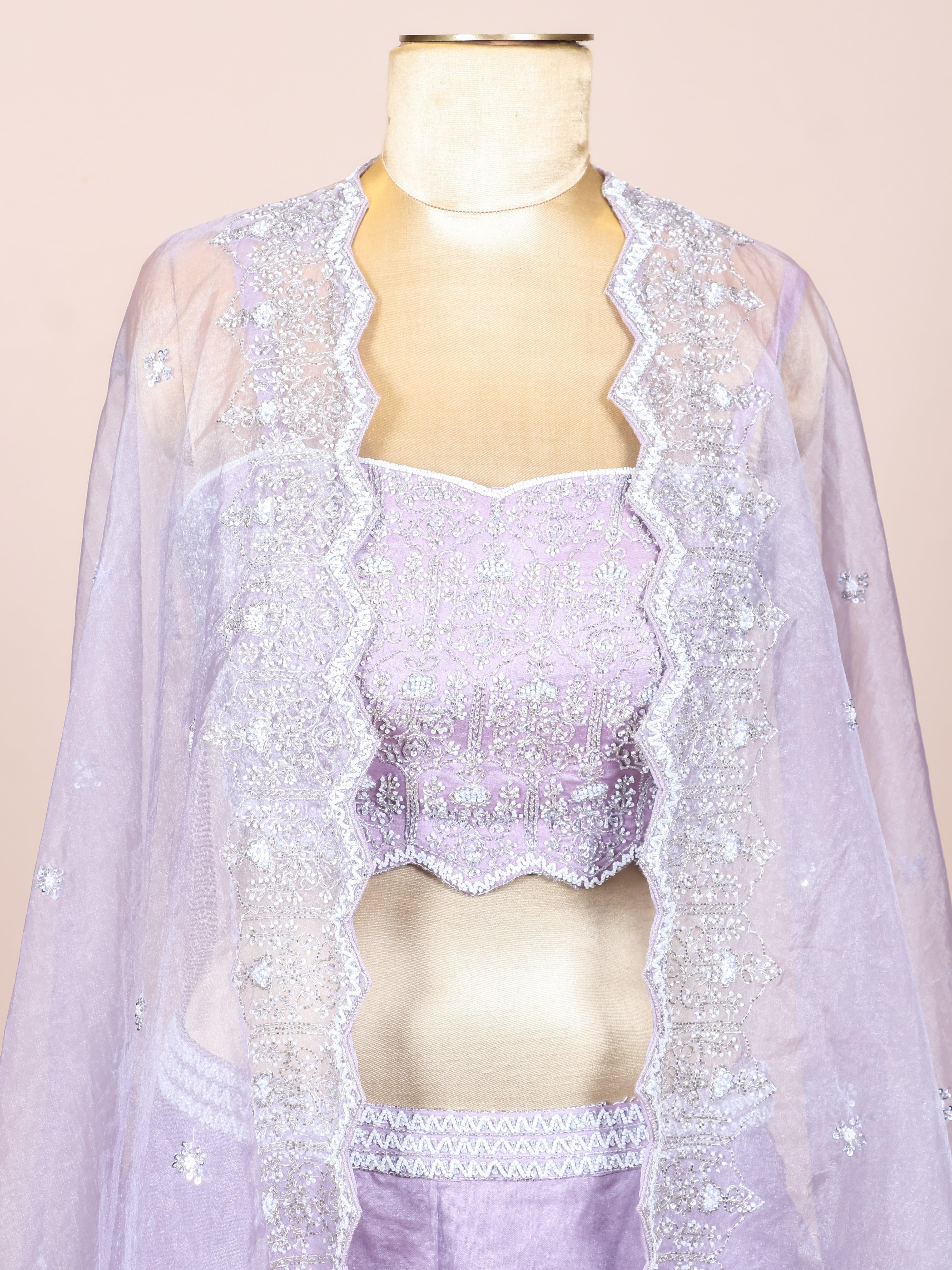 Designer Lavender Tissue Party Wear Indo Western - Sumangal Ekam