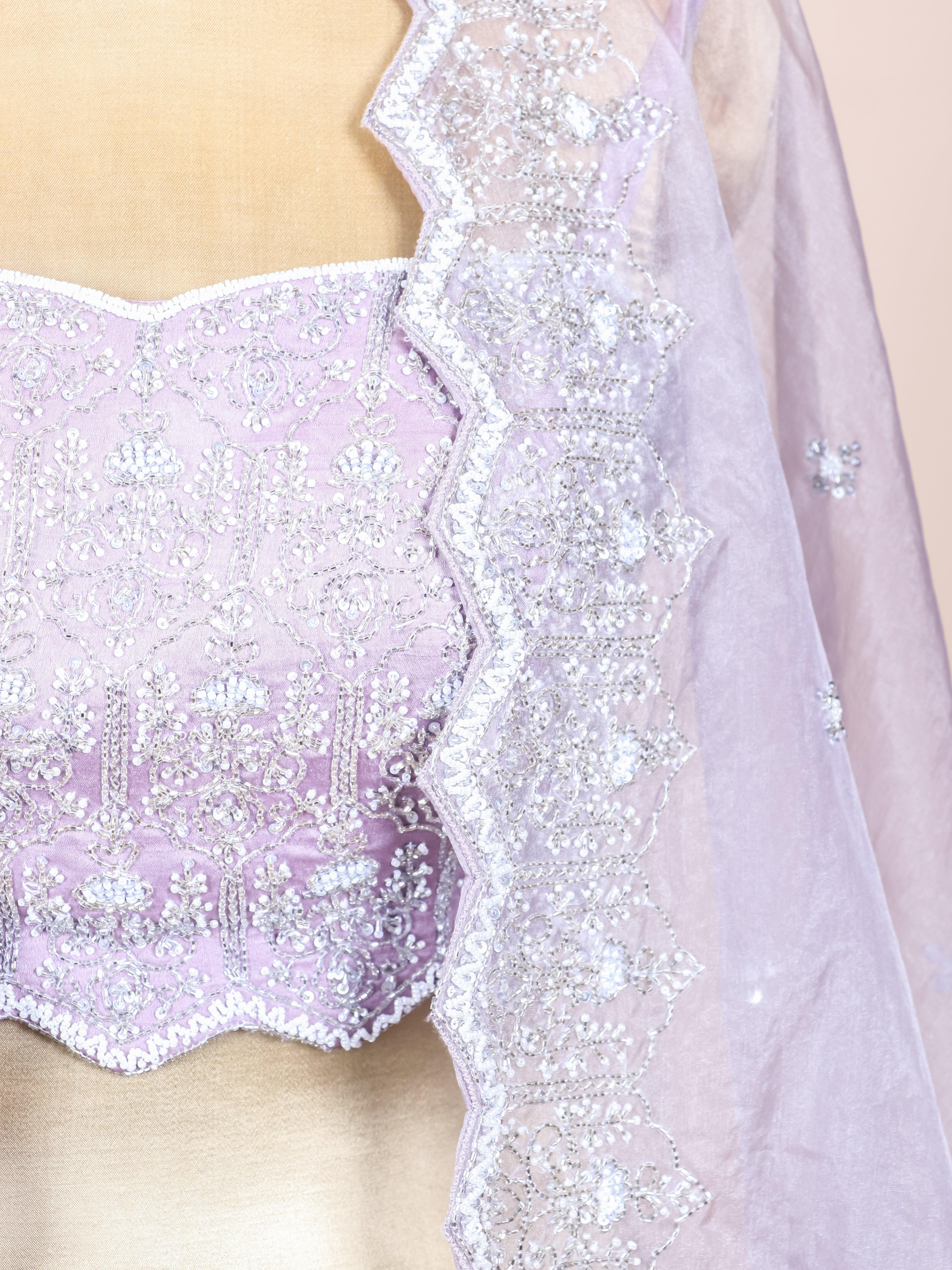 Designer Lavender Tissue Party Wear Indo Western - Sumangal Ekam