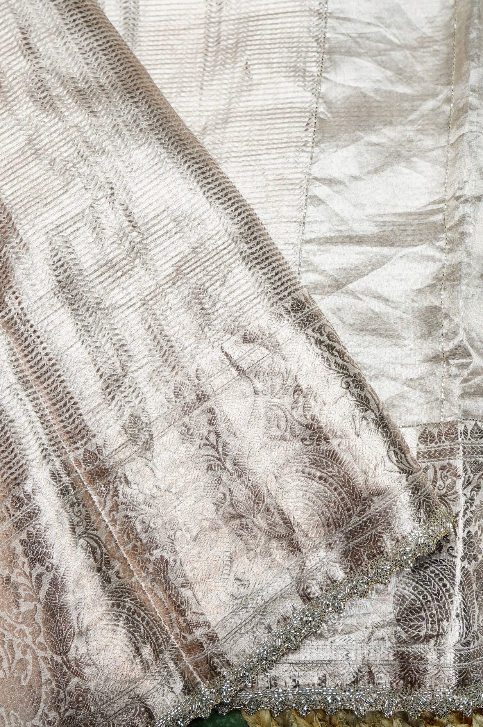 Designer Gold Banarasi Tissue Silk Saree