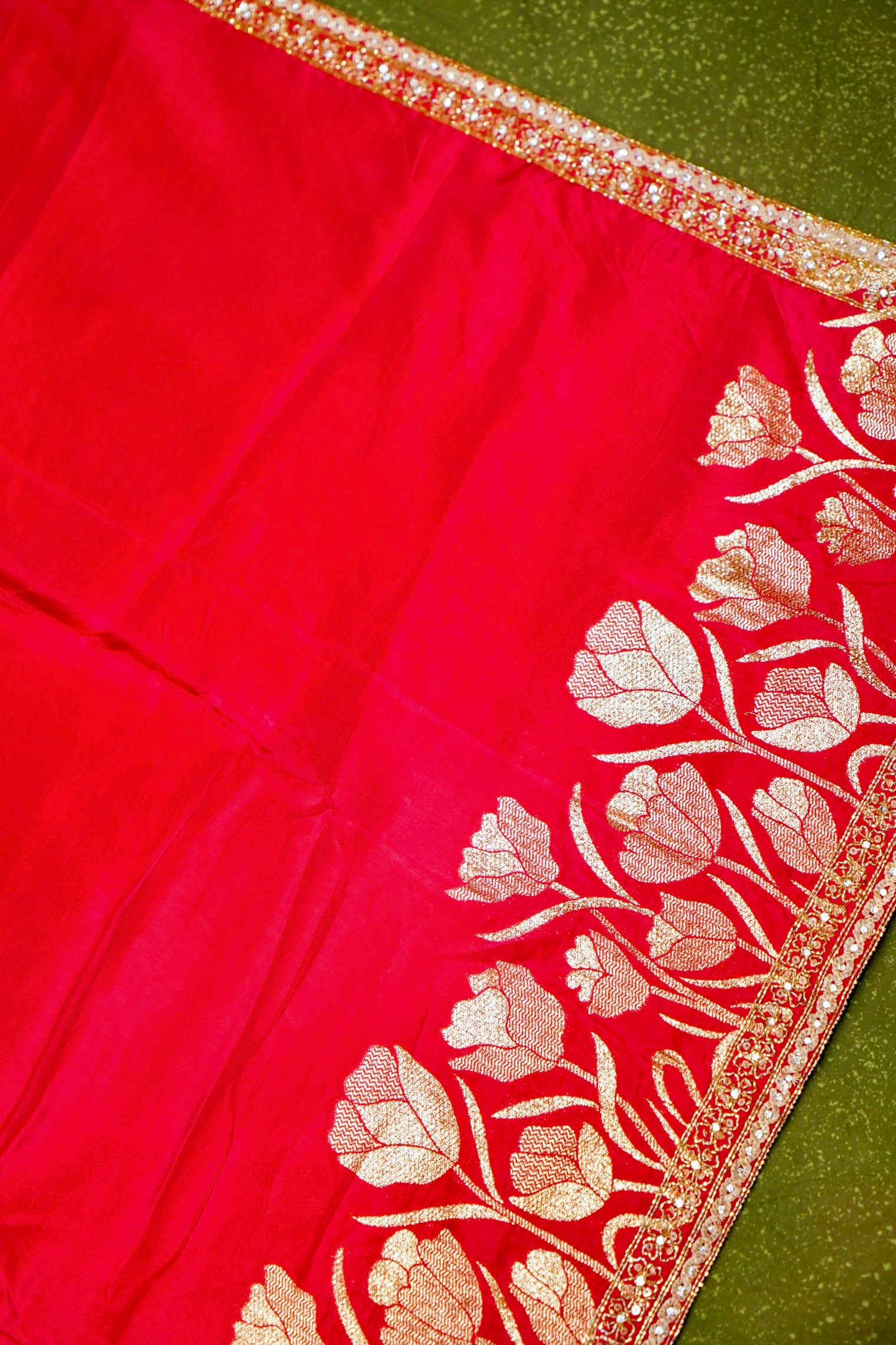 Designer Pink Moonga Silk Saree