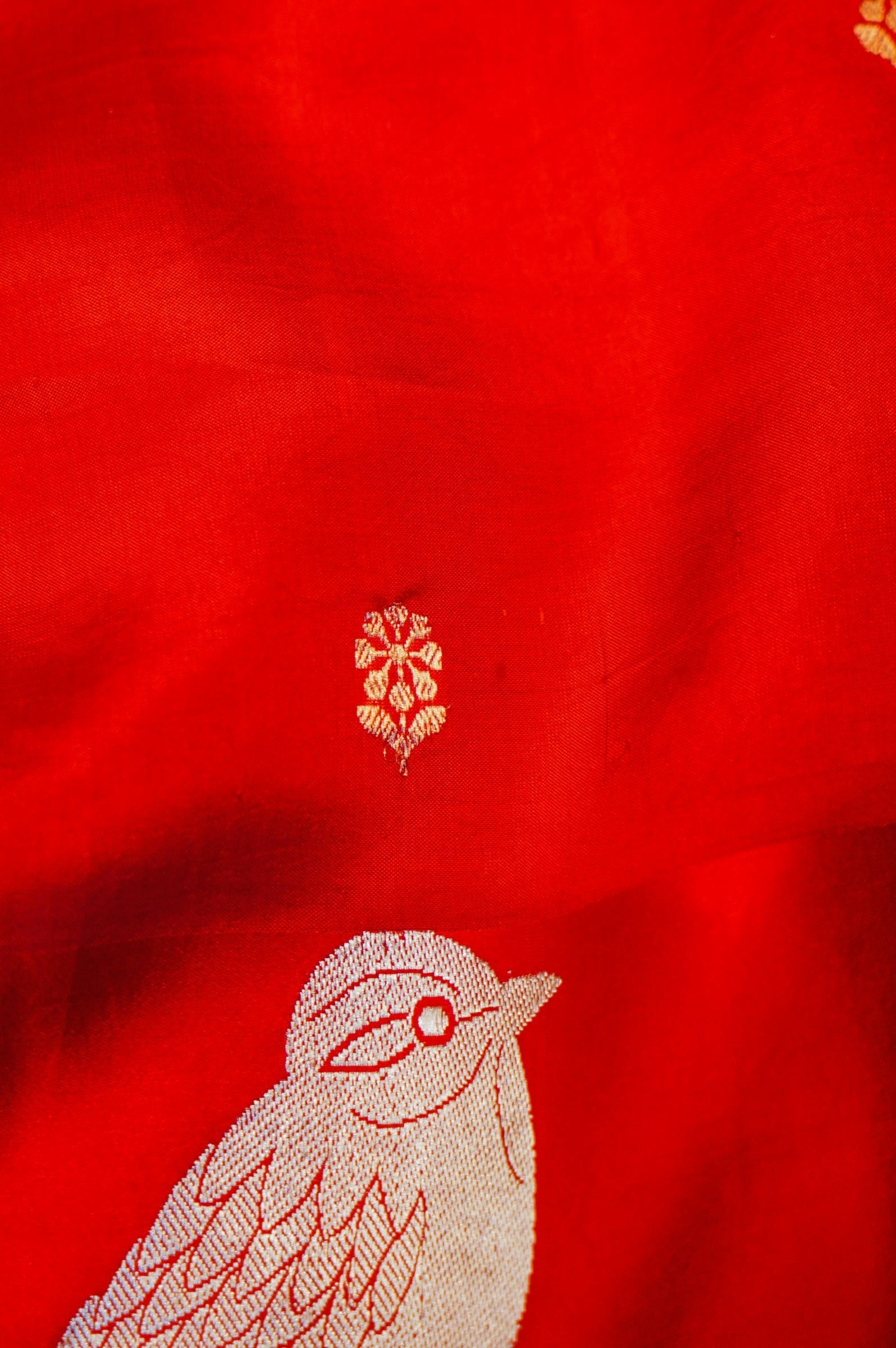 Designer Red Banarasi Katan Soft Silk Saree
