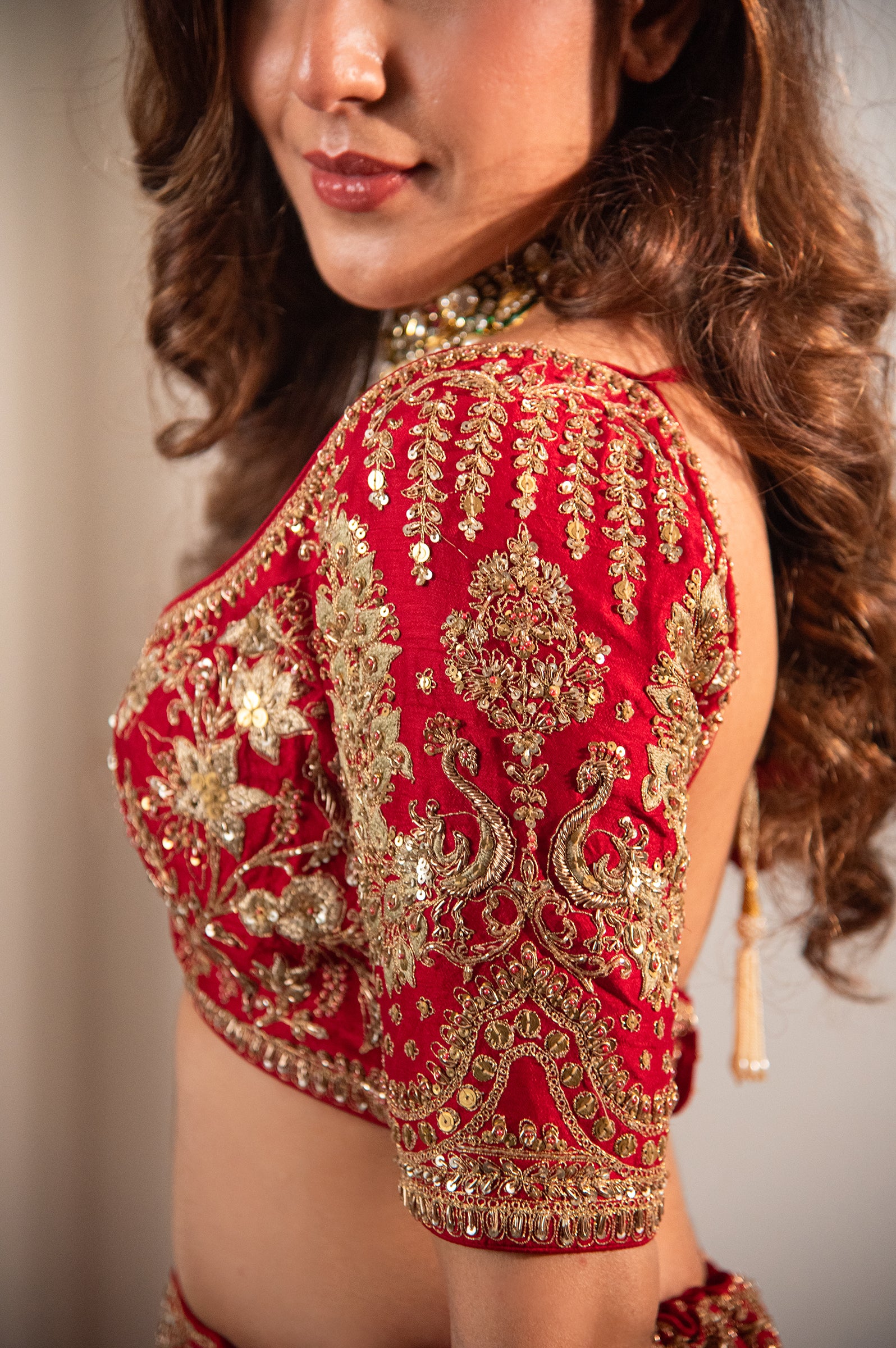 Designer Red Raw Silk Bridal Lehenga