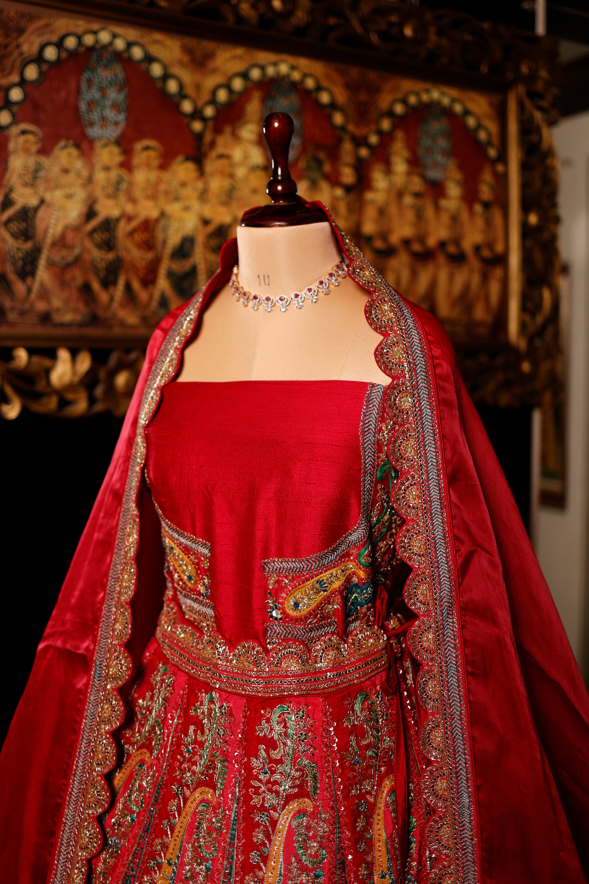 Designer Pink Raw Silk Bridal Lehenga