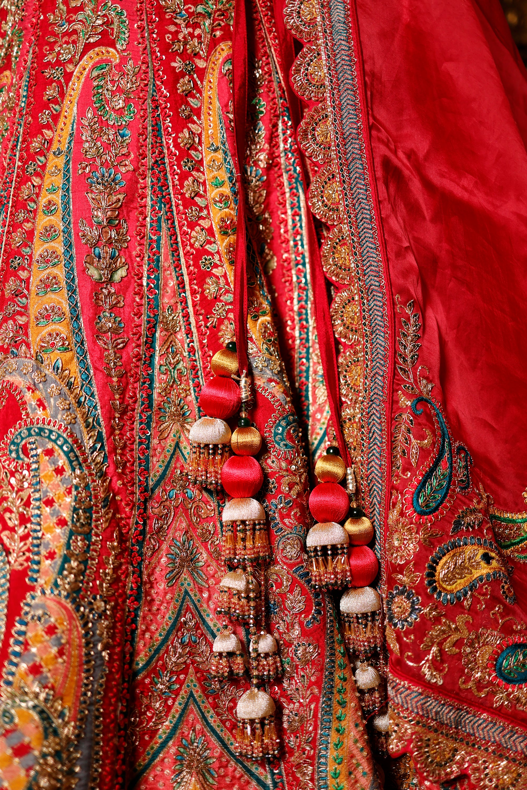 Designer Pink Raw Silk Bridal Lehenga