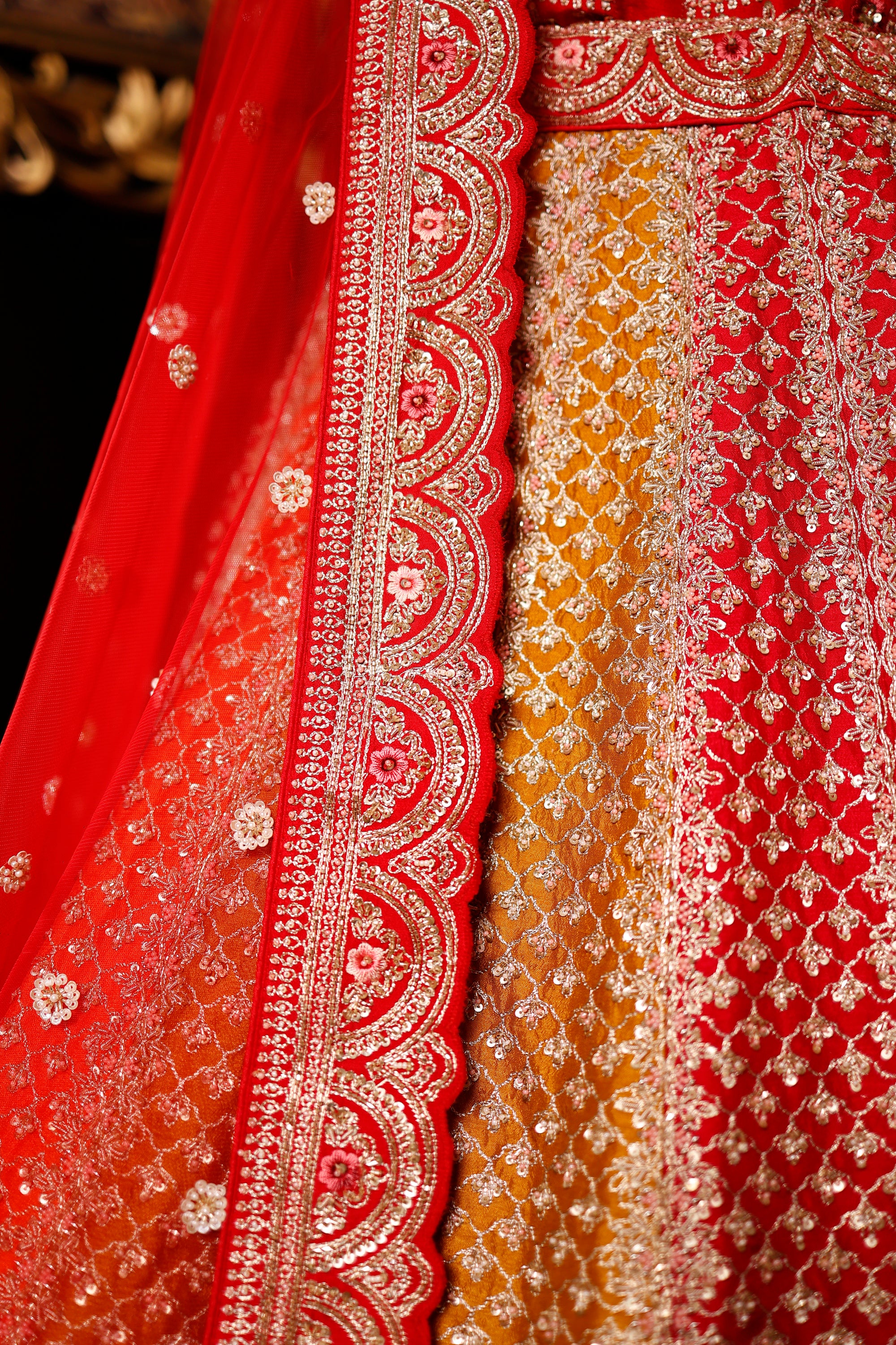 Designer Rangkat Raw Silk Bridal Lehenga