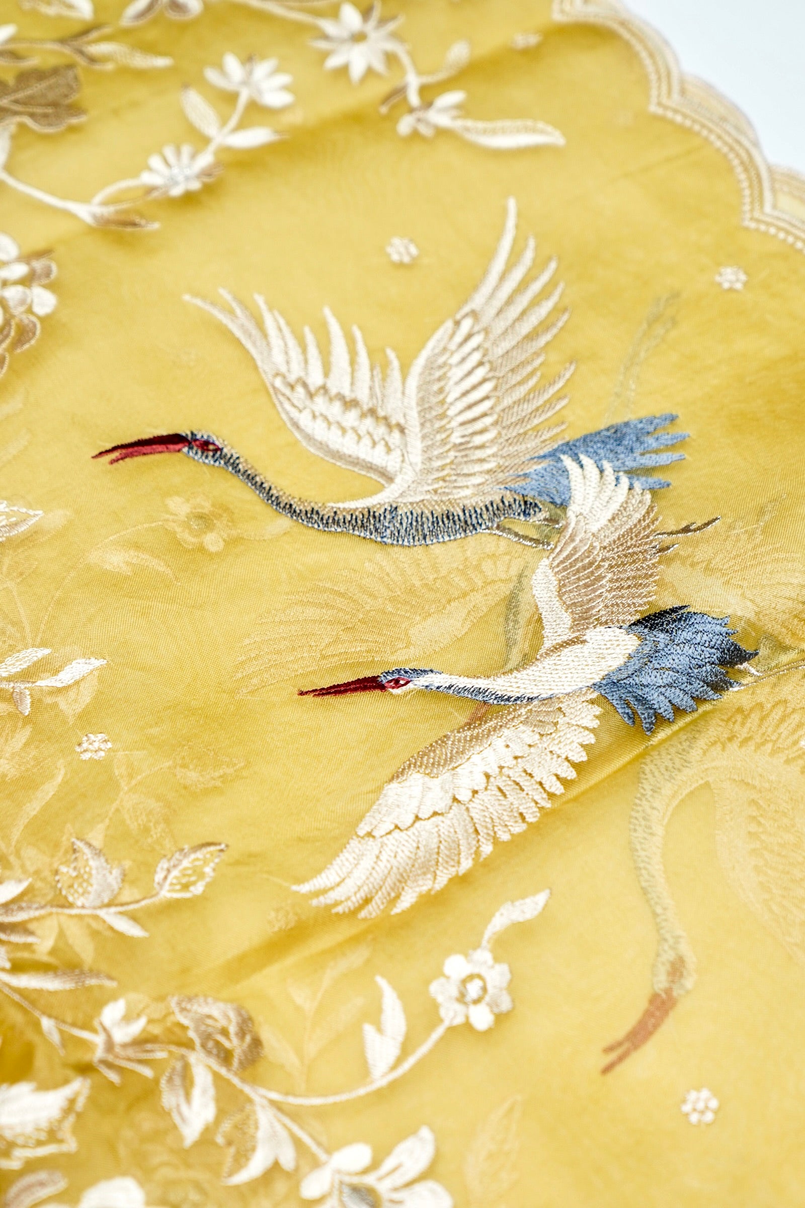 Designer Old Yellow Organza Silk Suit