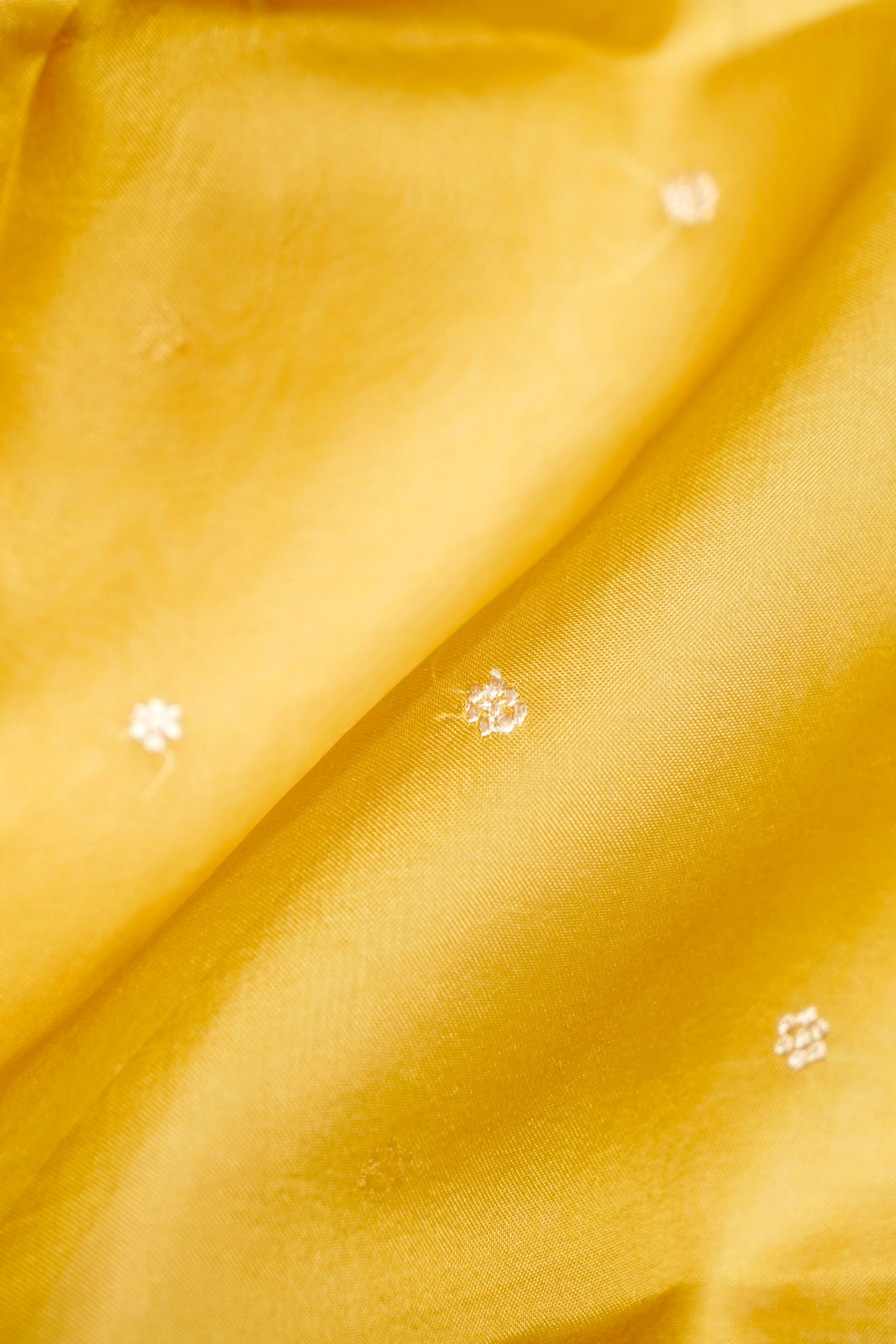 Designer Old Yellow Organza Silk Suit