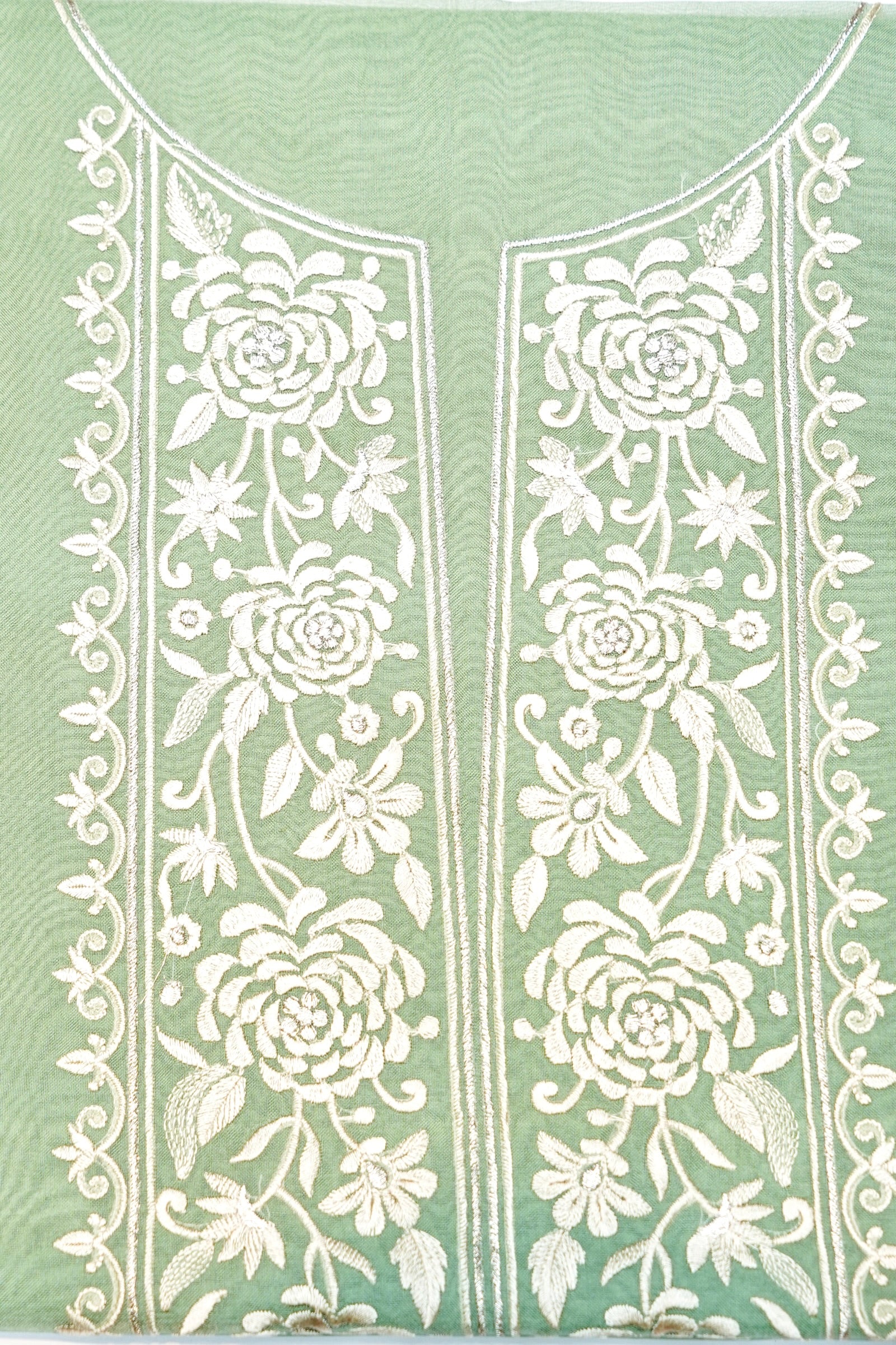 Designer Sea Green Organza Silk Suit