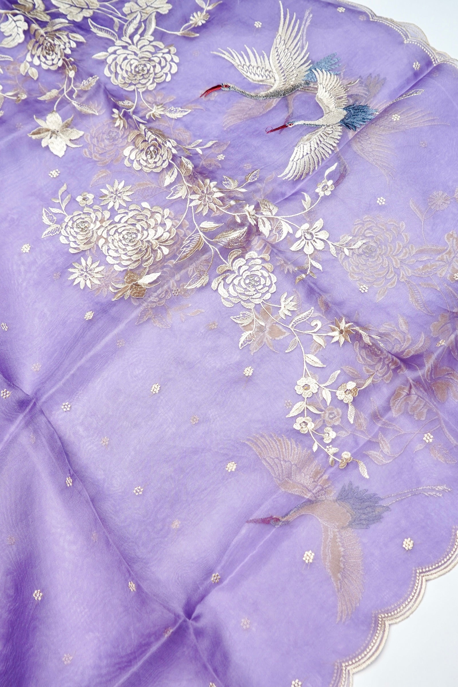 Designer Purple Organza Silk Suit