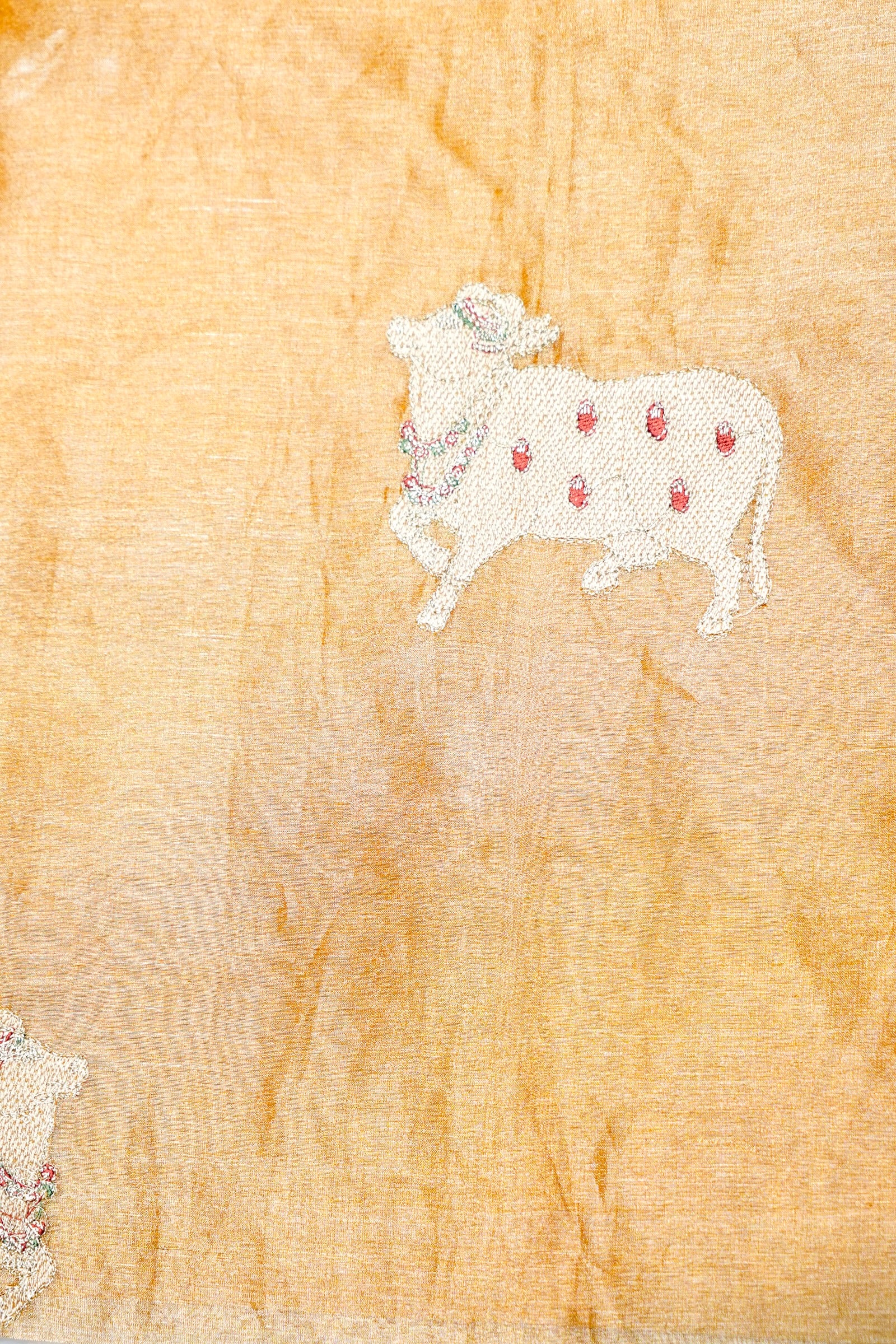 Designer Golden Yellow Tissue Silk Suit