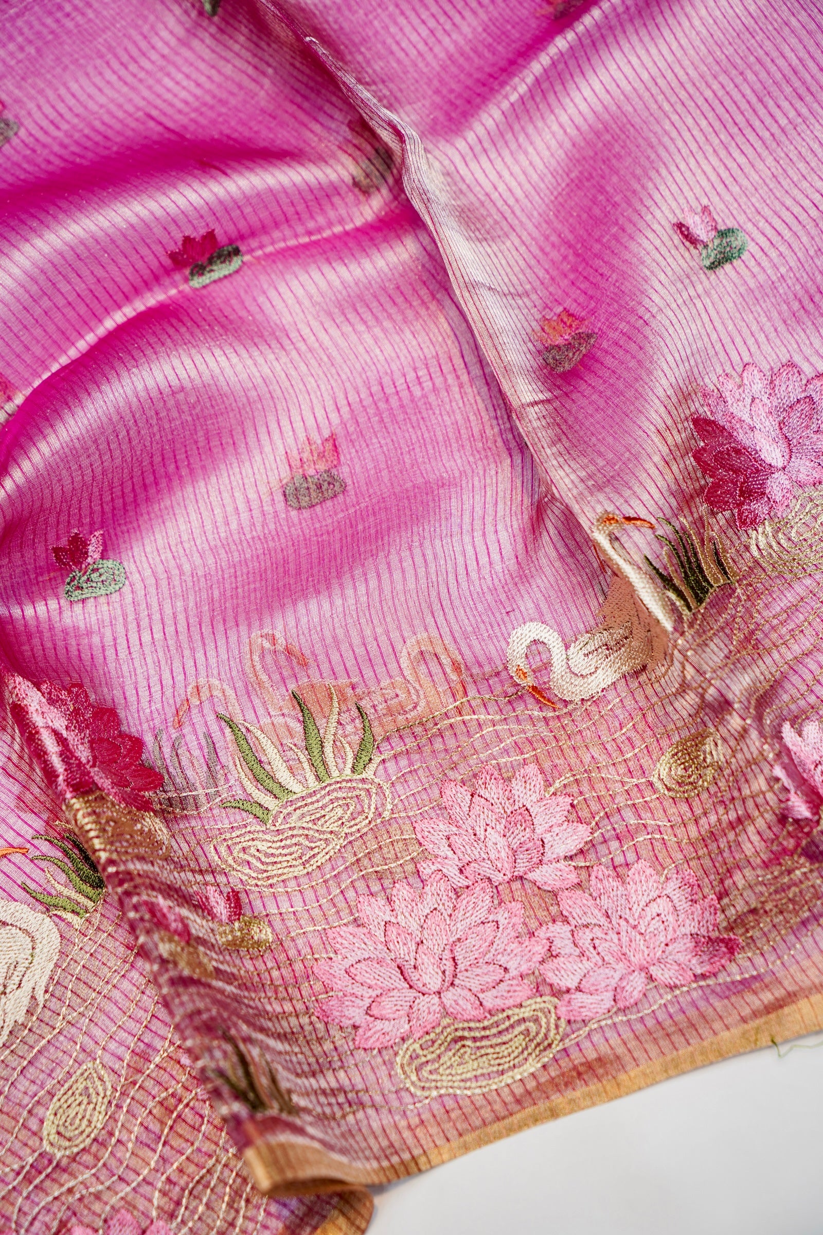 Designer Lavender Pink Tissue Silk Suit