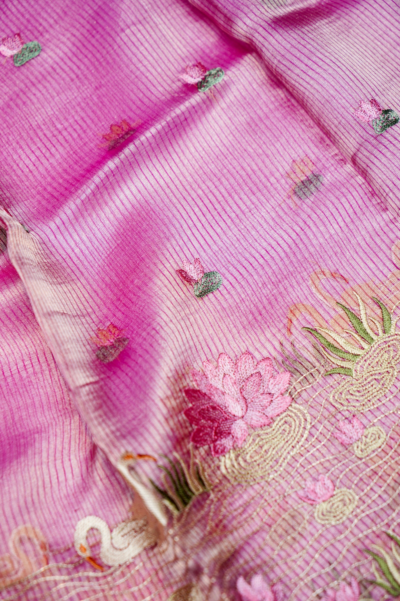 Designer Lavender Pink Tissue Silk Suit