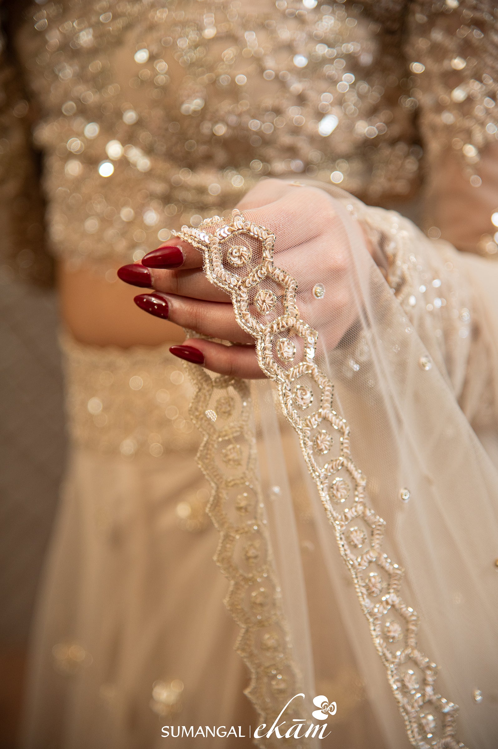 Designer Off White Net Handwork Lehenga