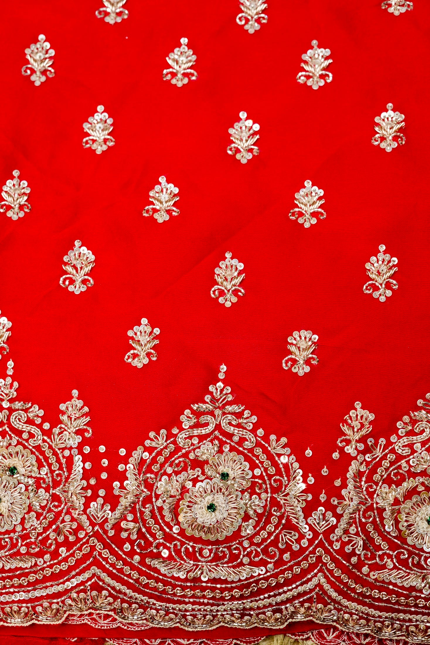 Designer Blood Red Kora Silk Suit