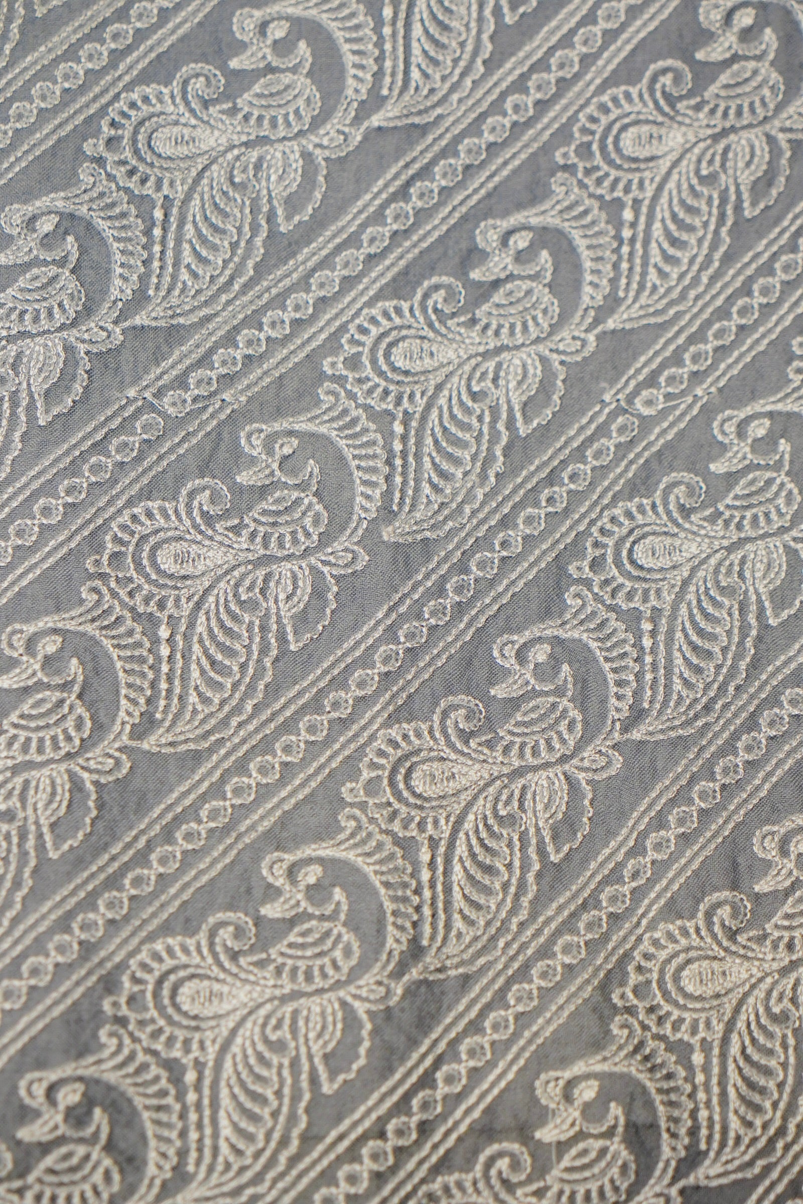 Designer Grey Organza Suit