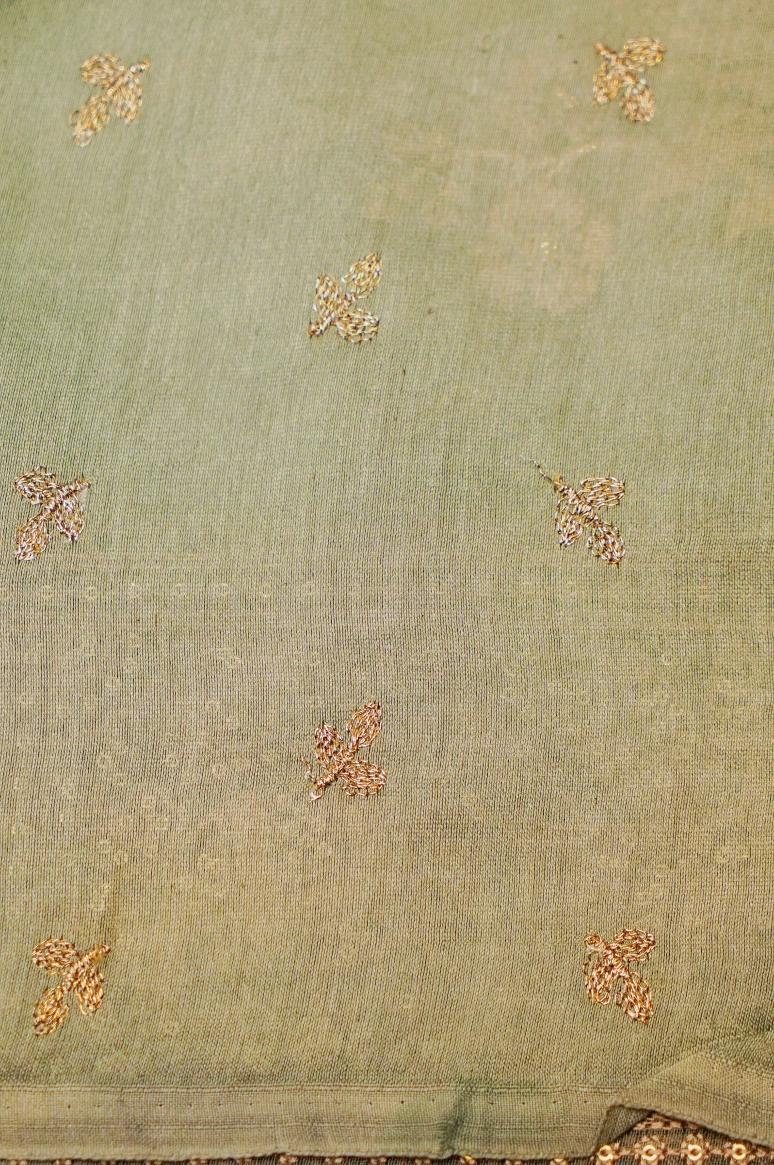 Designer Sage Green Organza Saree